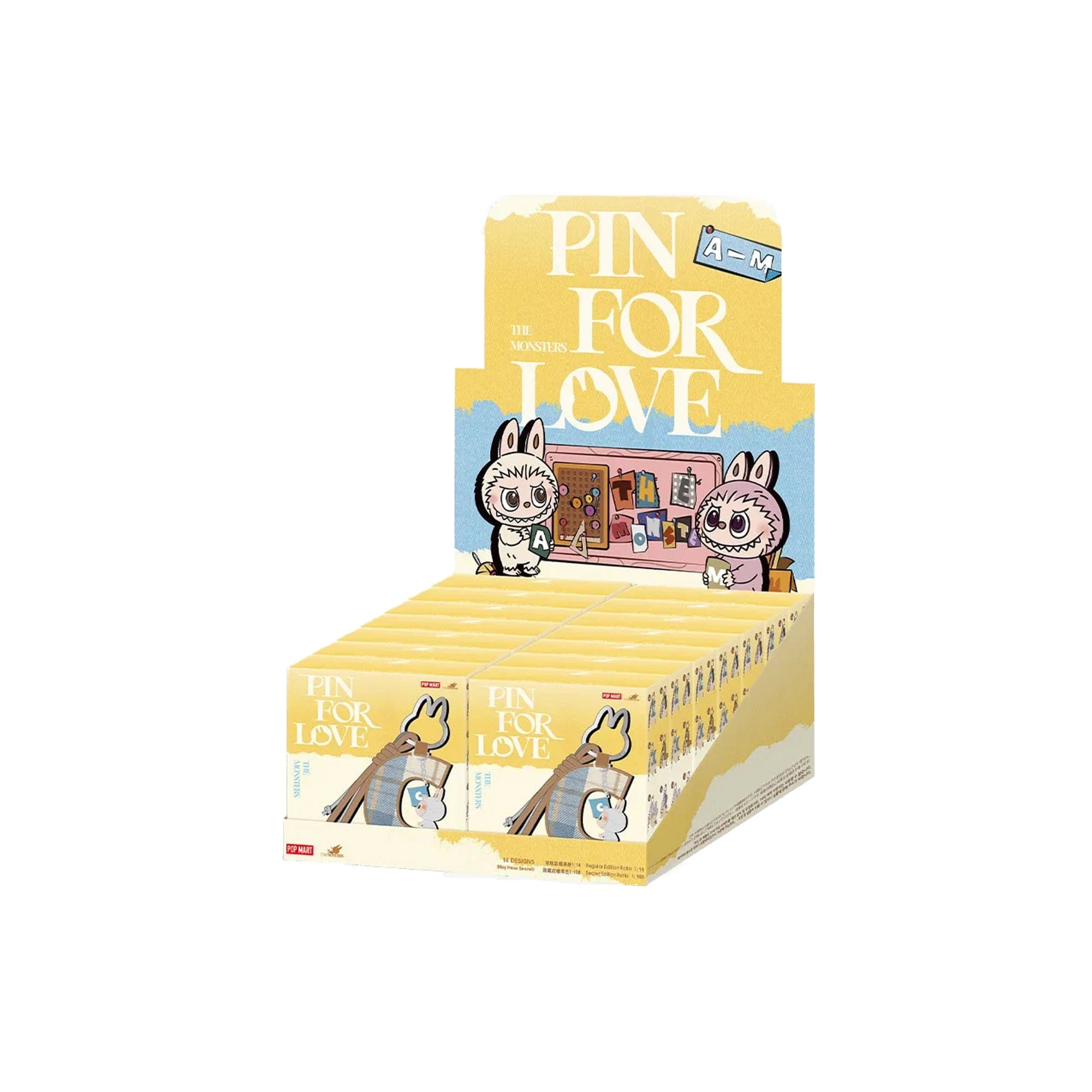 POP MART THE MONSTERS LABUBU Pin for Love Series Letter Pendant (A - M) (14 Blind Boxes)
