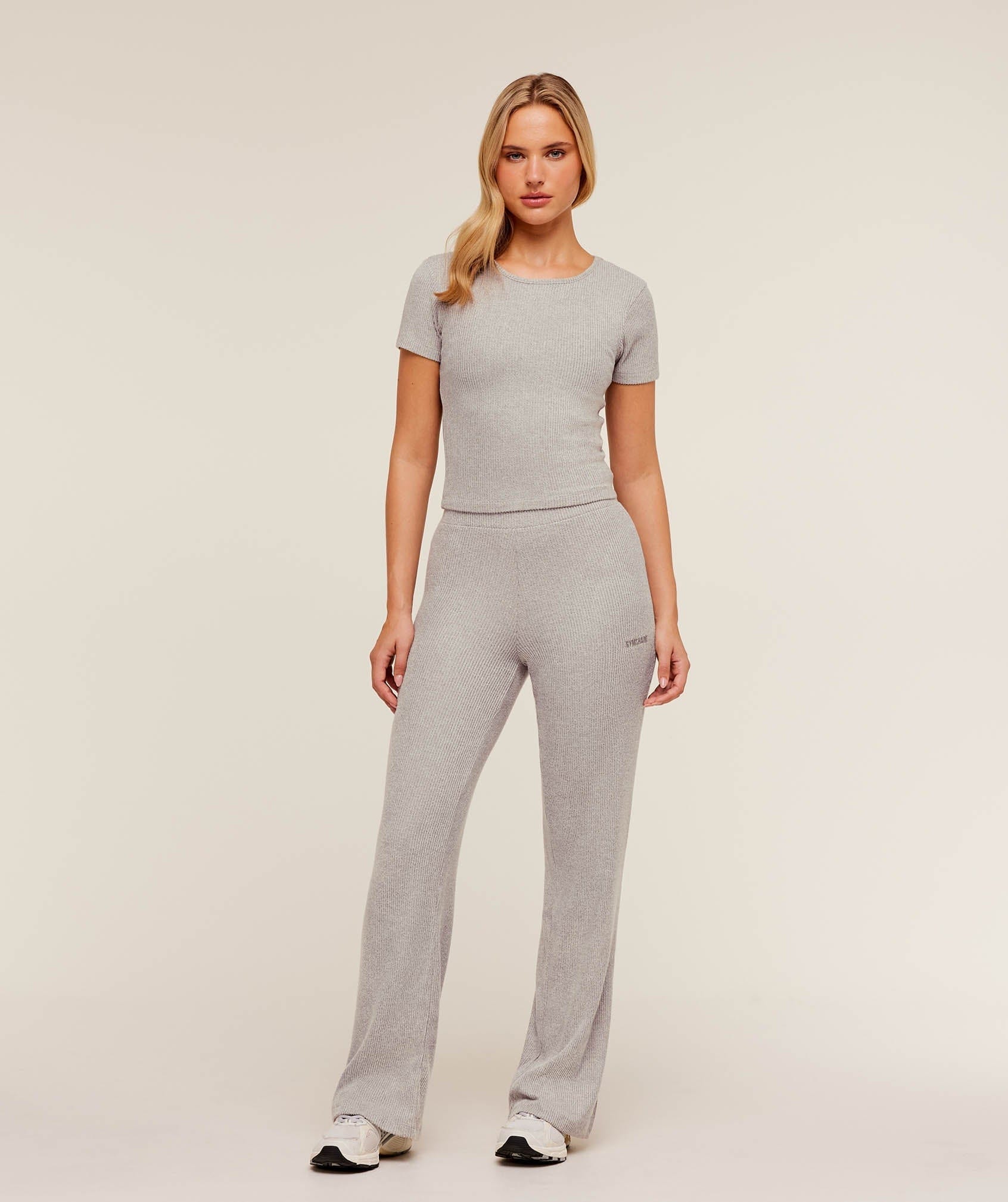 Gymshark Women's Gymshark Supersoft Straight Leg Pant Light Grey Core Marl