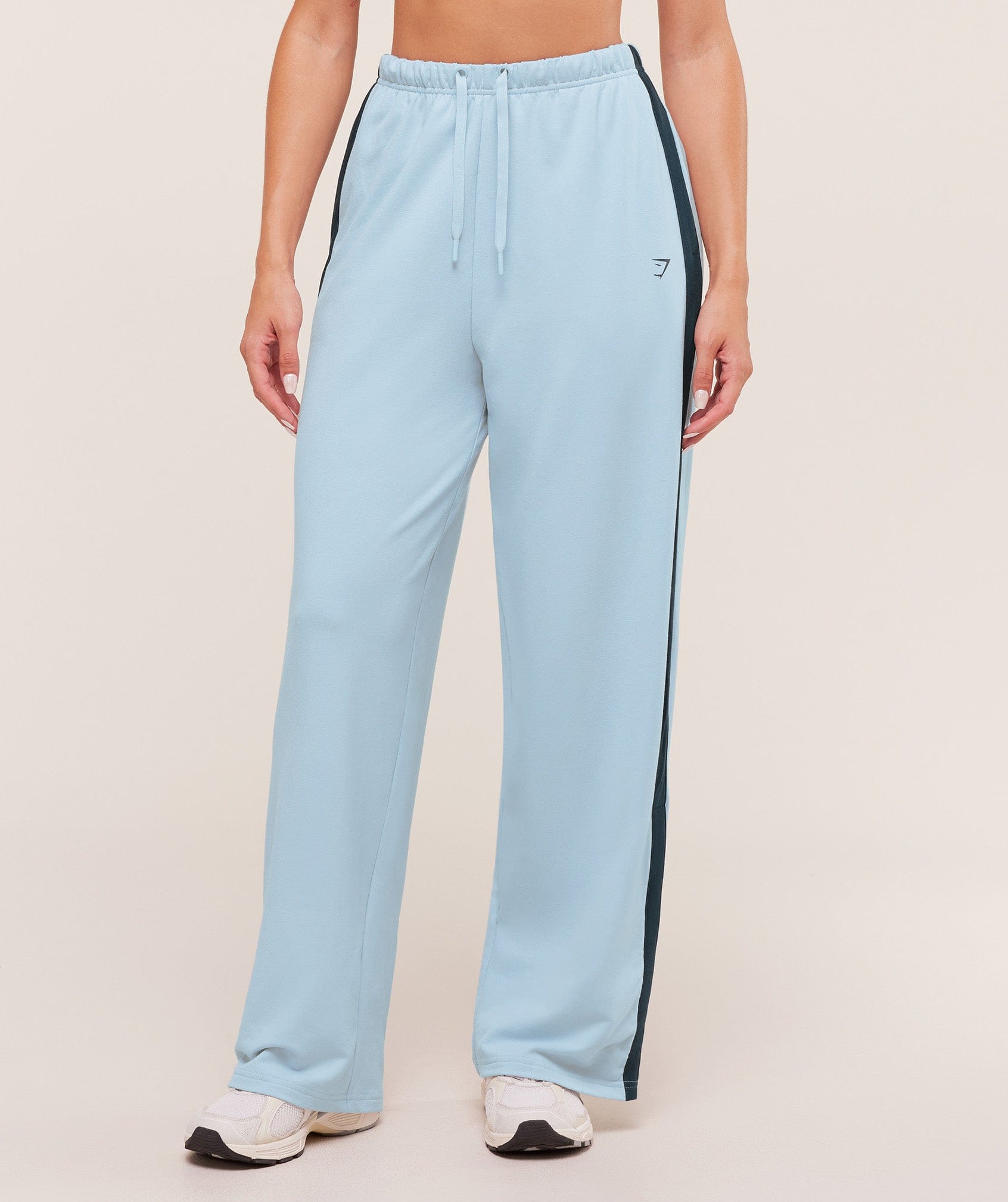 Gymshark Women's Gymshark Retro Stripe Snap Pant Smoke Blue