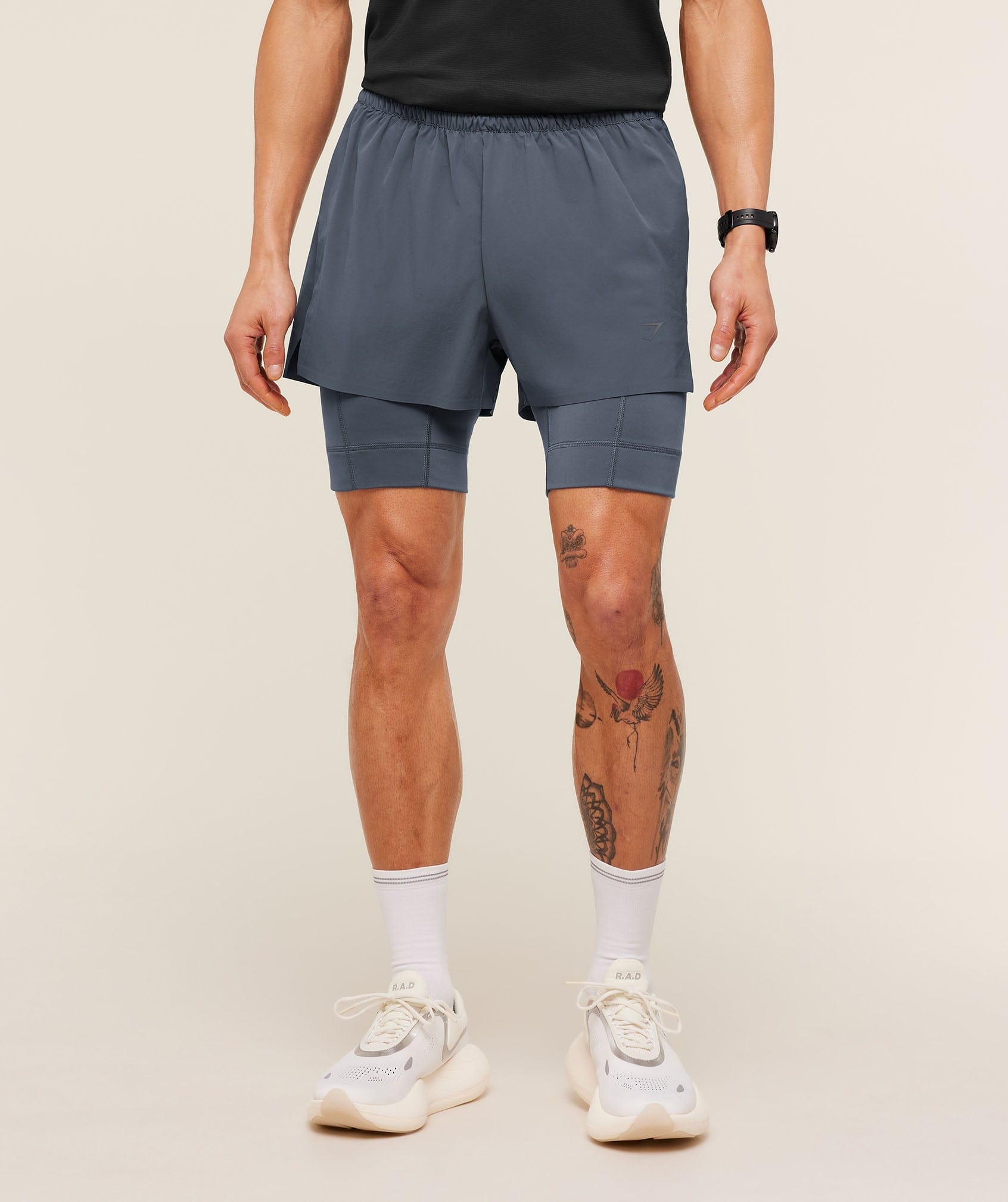 Gymshark Running Elite 2 In 1 5" Shorts Titanium Blue