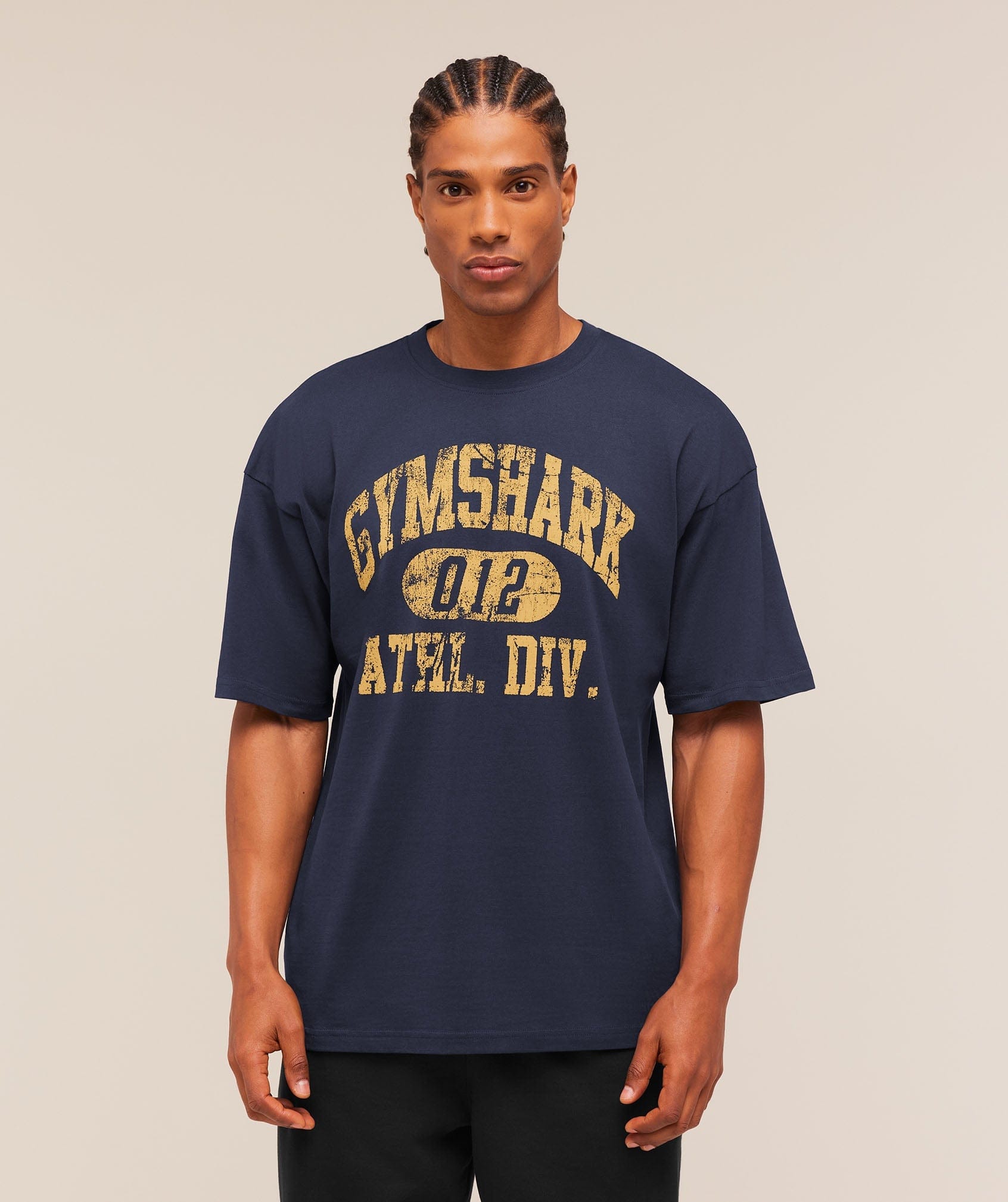 Gymshark Athletic Division Graphic T - Shirt Heavy Blue