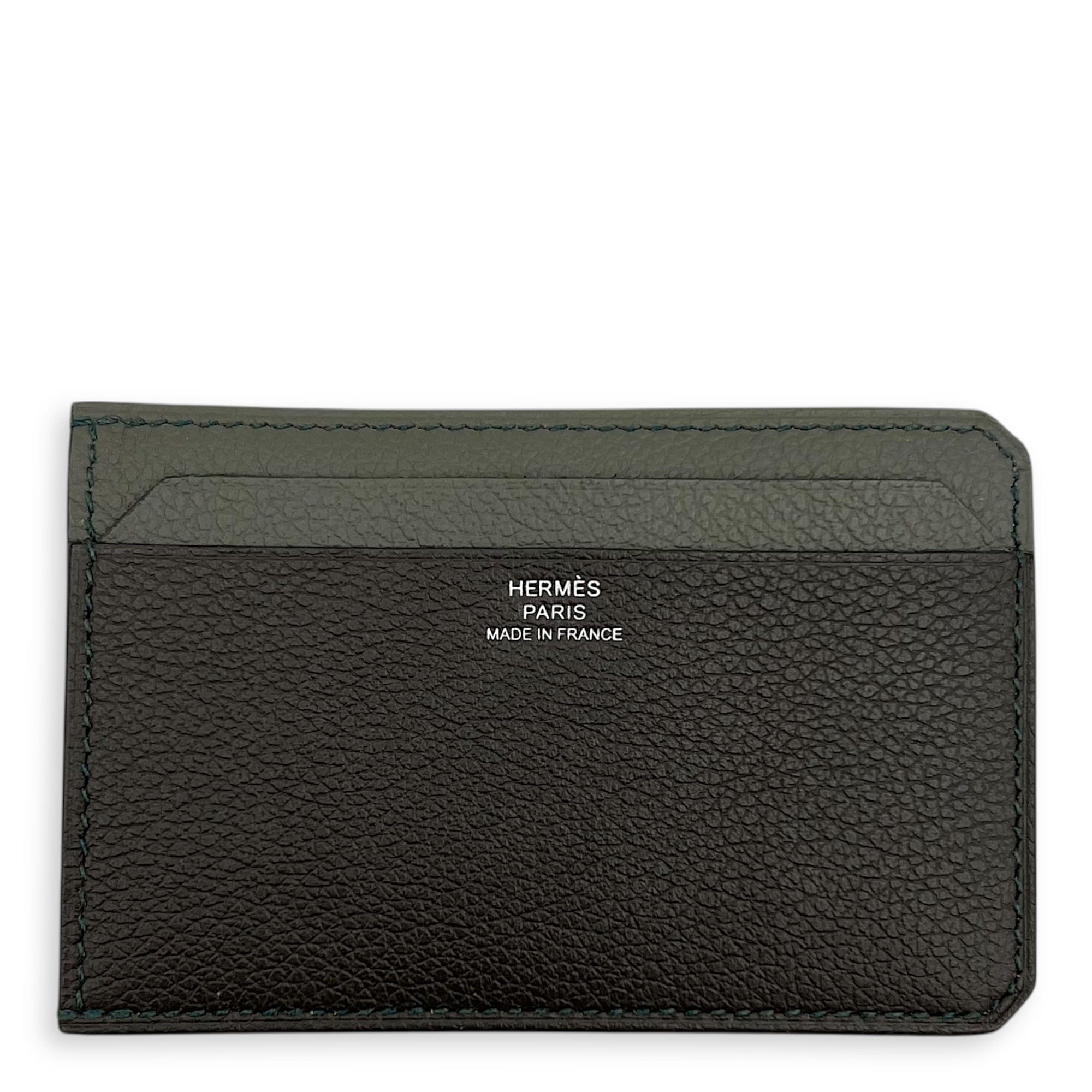 Hermès PORTE CARTES COLORBLOCK Gris/Gris Meyer in Veau Evercolor C2510 - 008267AN