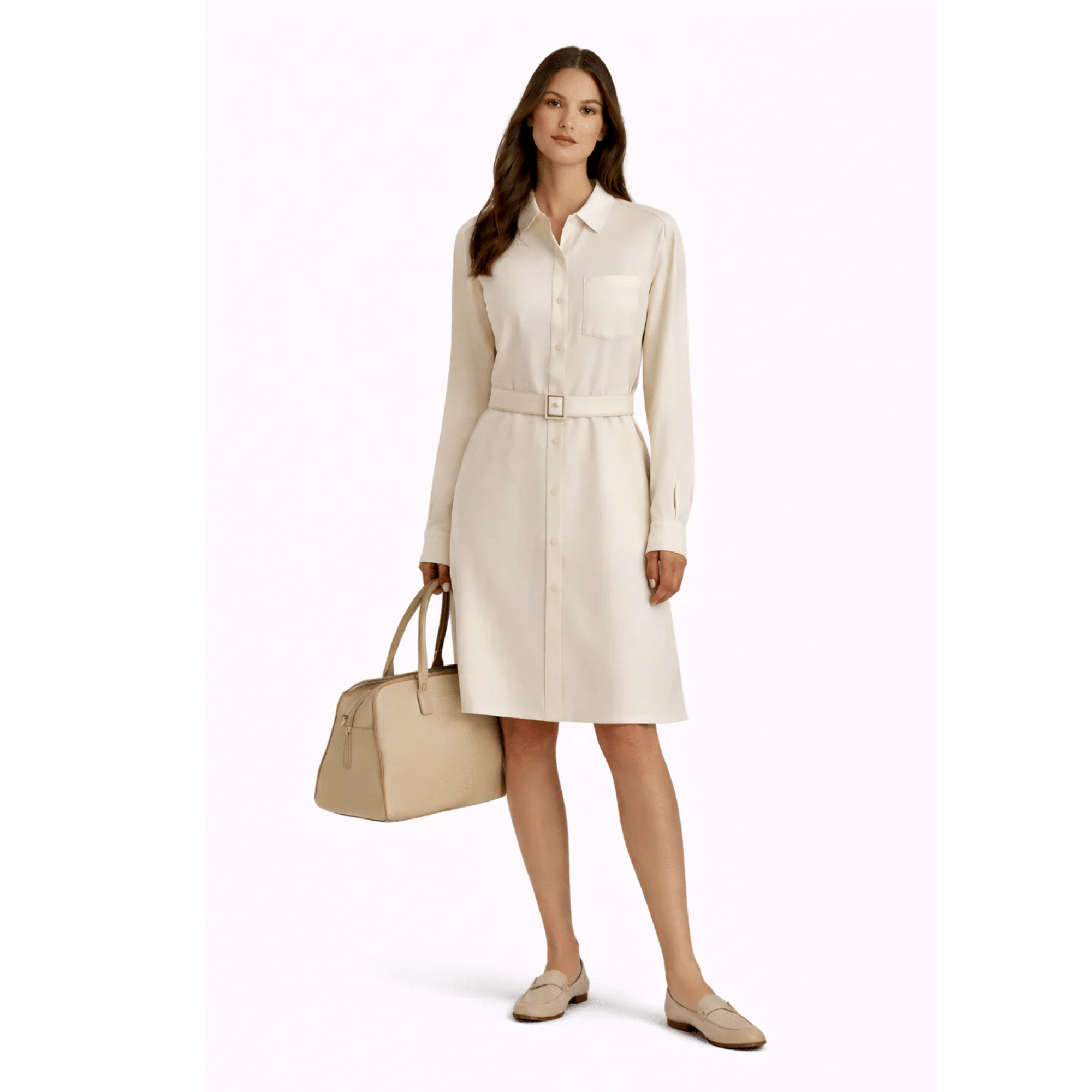 LORO PIANA ABITO YARA MATT SILK DRESS (فستان)