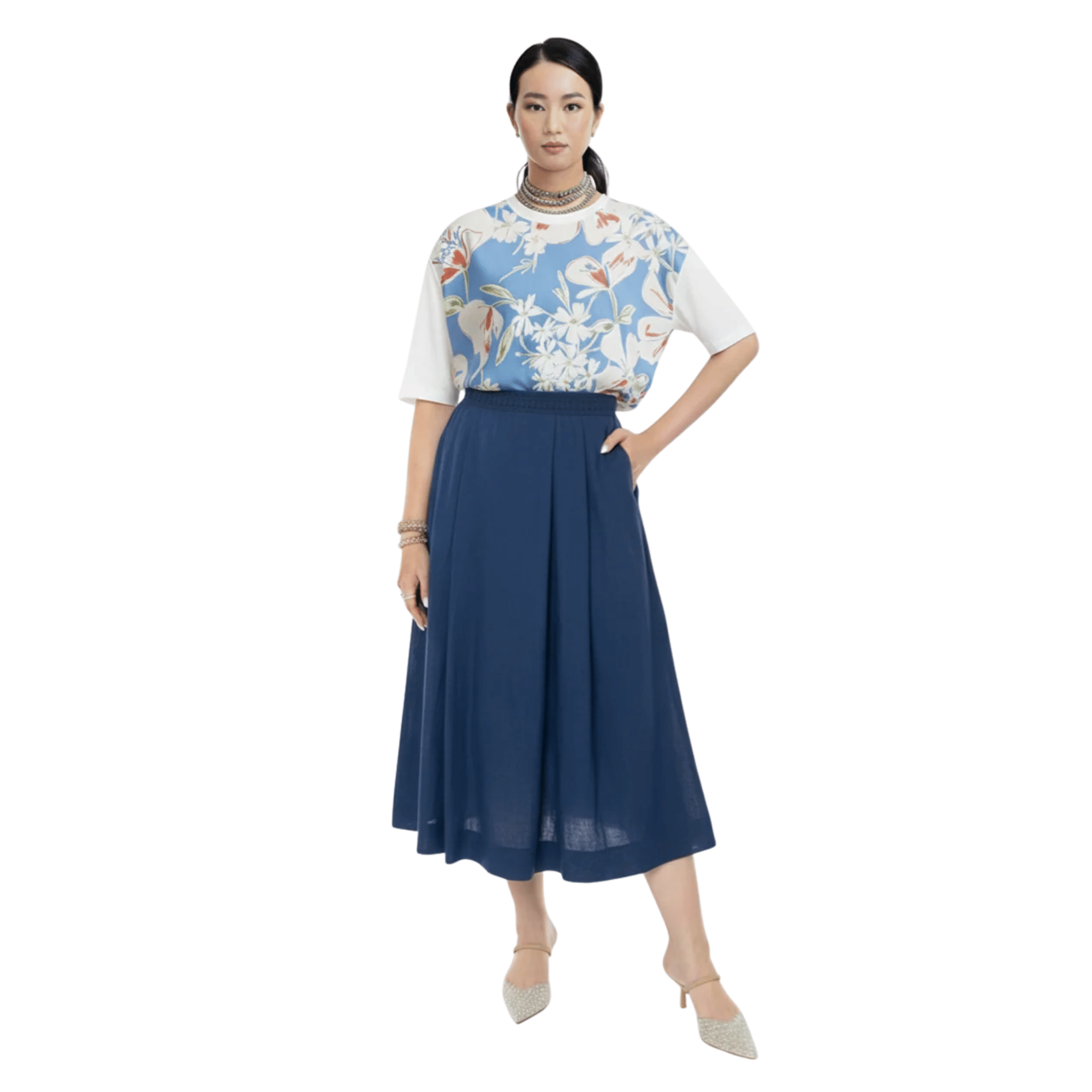 LORO PIANA T - SHIRT FLOWER FAIR TOP (قميص)