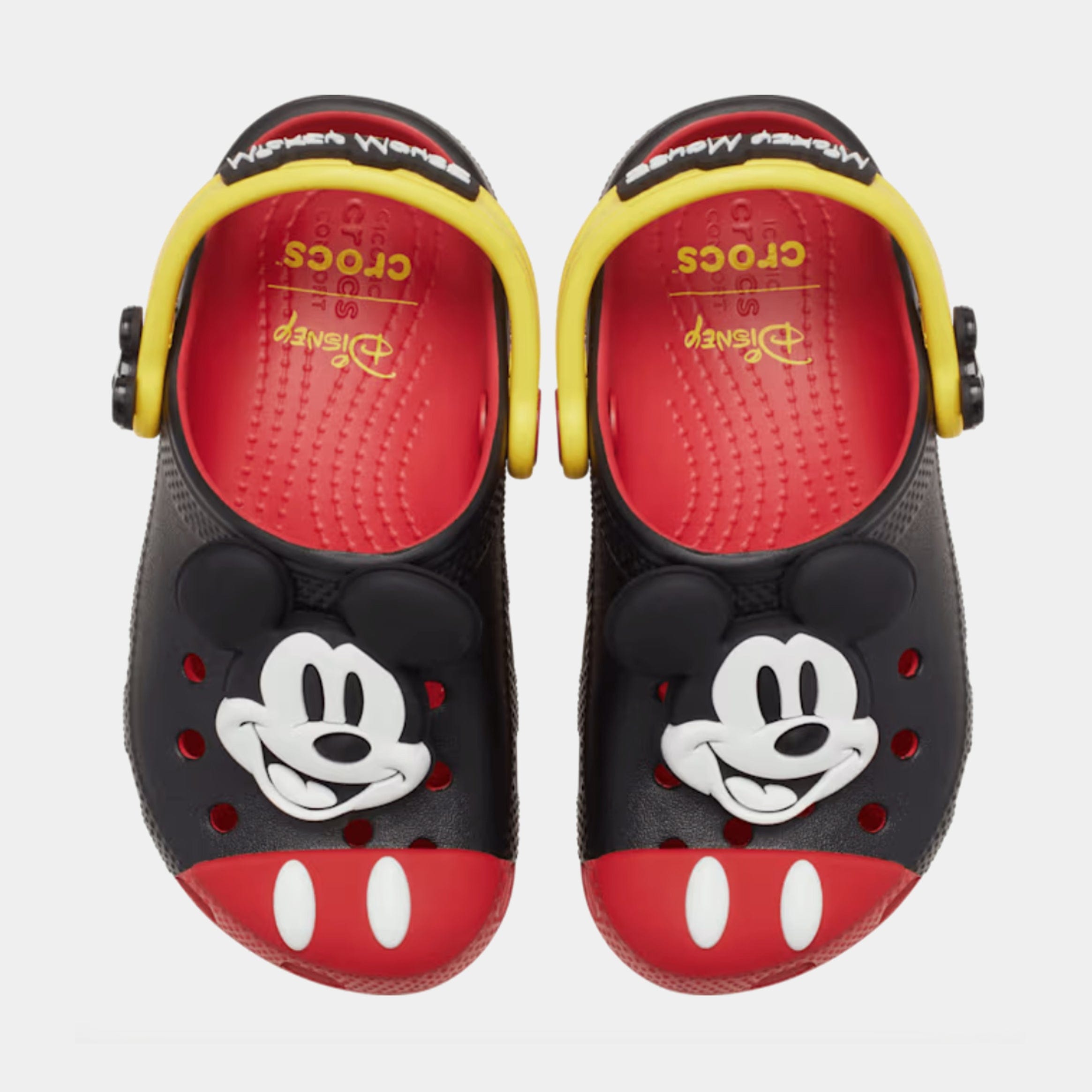 CROCS Disney Mickey Mouse And Friends Classic Clog Infant Toddler Lifestyle Sandals (Black/Red)