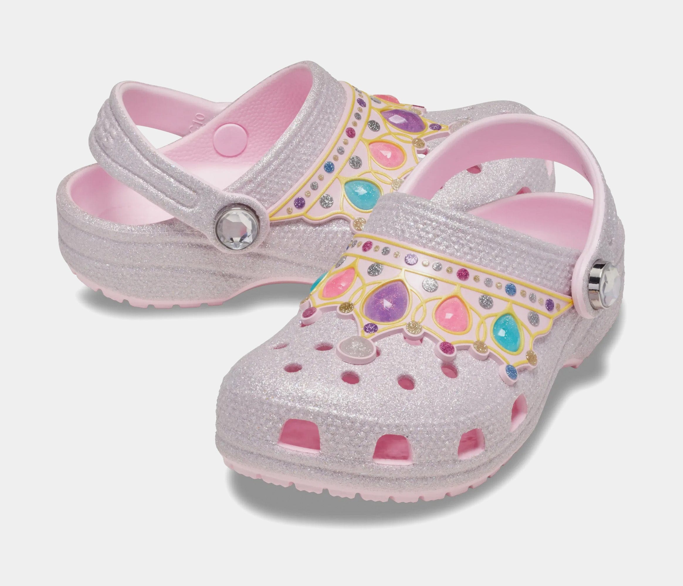 CROCS IAM Princess Classic Clog Infant Toddler Sandals (Pink Milk/Multicolor)