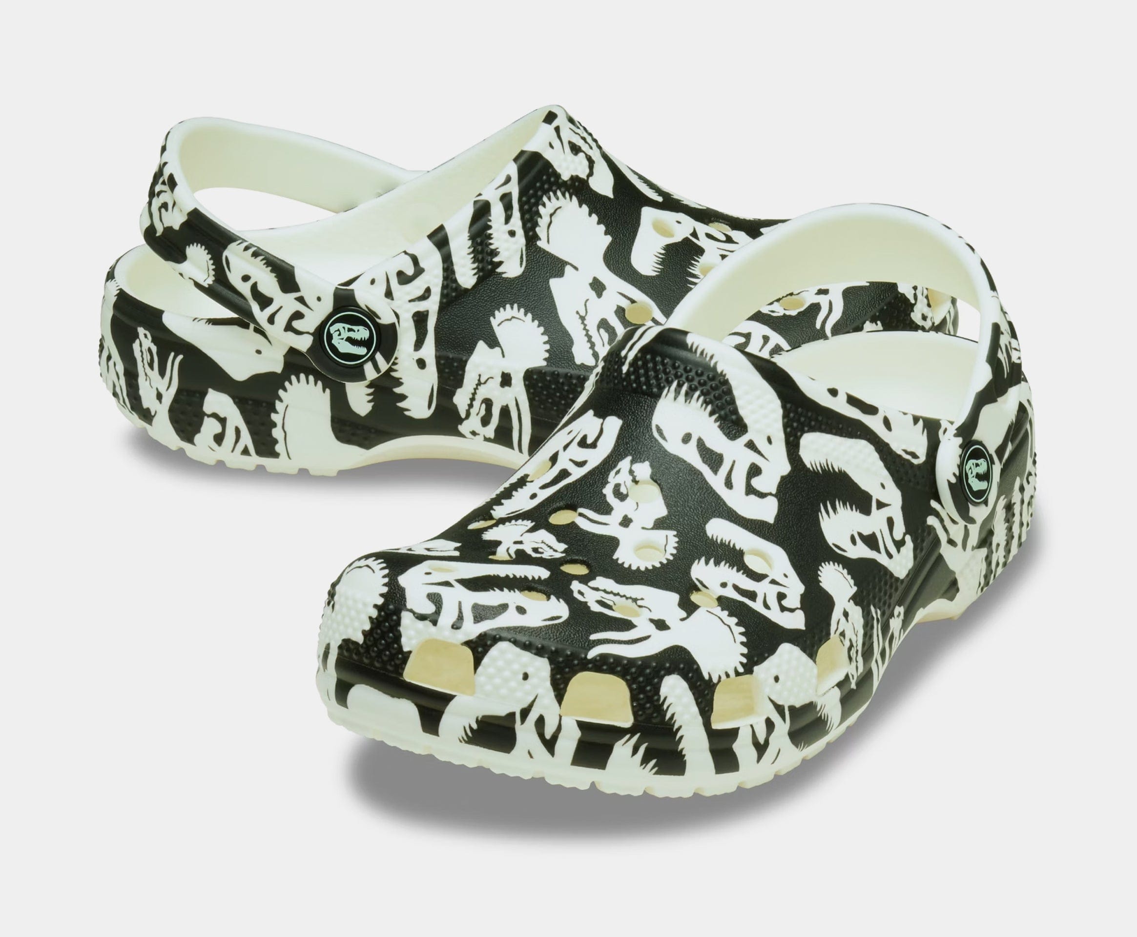 CROCS Classic Clog Glow Dino Infant Toddler Sandals (Bright Green)