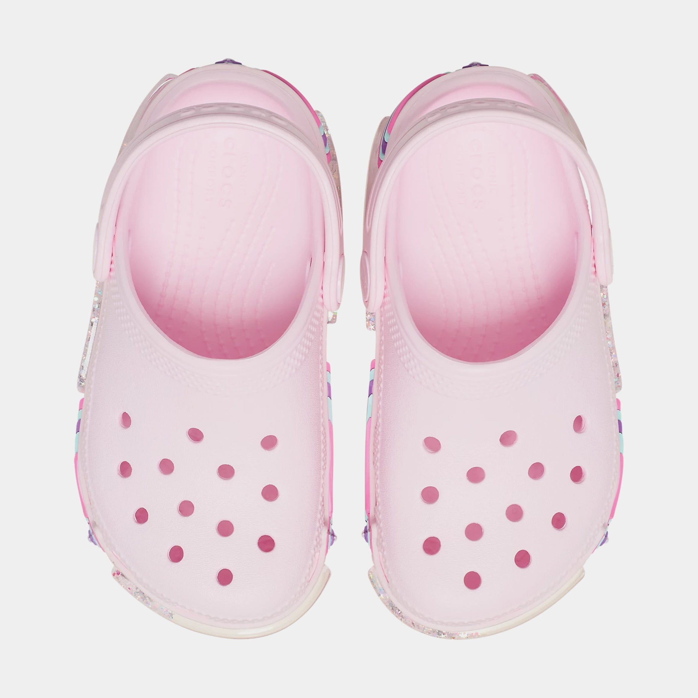CROCS Classic Clog Star Sparkle Shaker Infant Toddler Sandals (Light Pink)