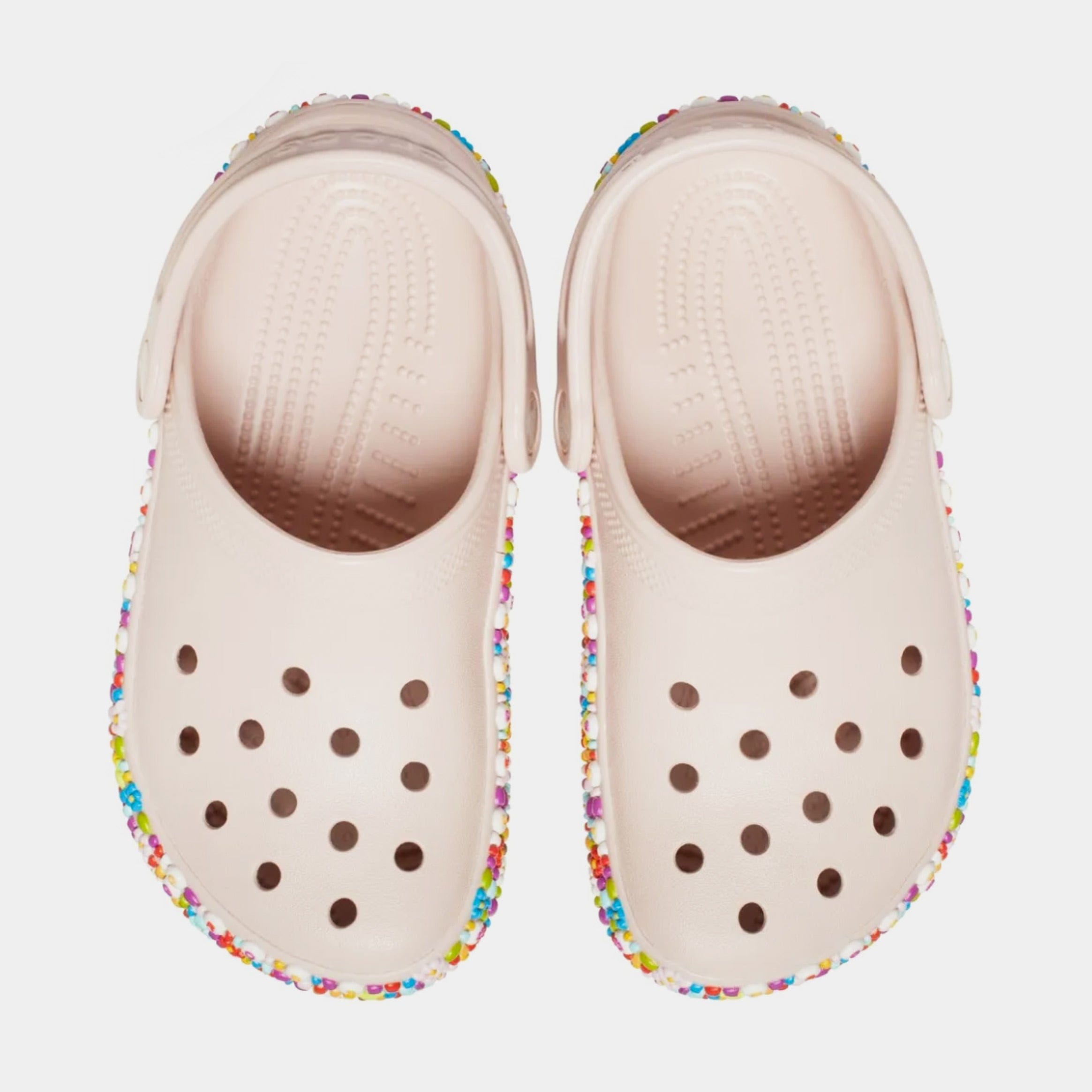 CROCS Classic Clog Beaded Band Infant Toddler Sandals (Pink)