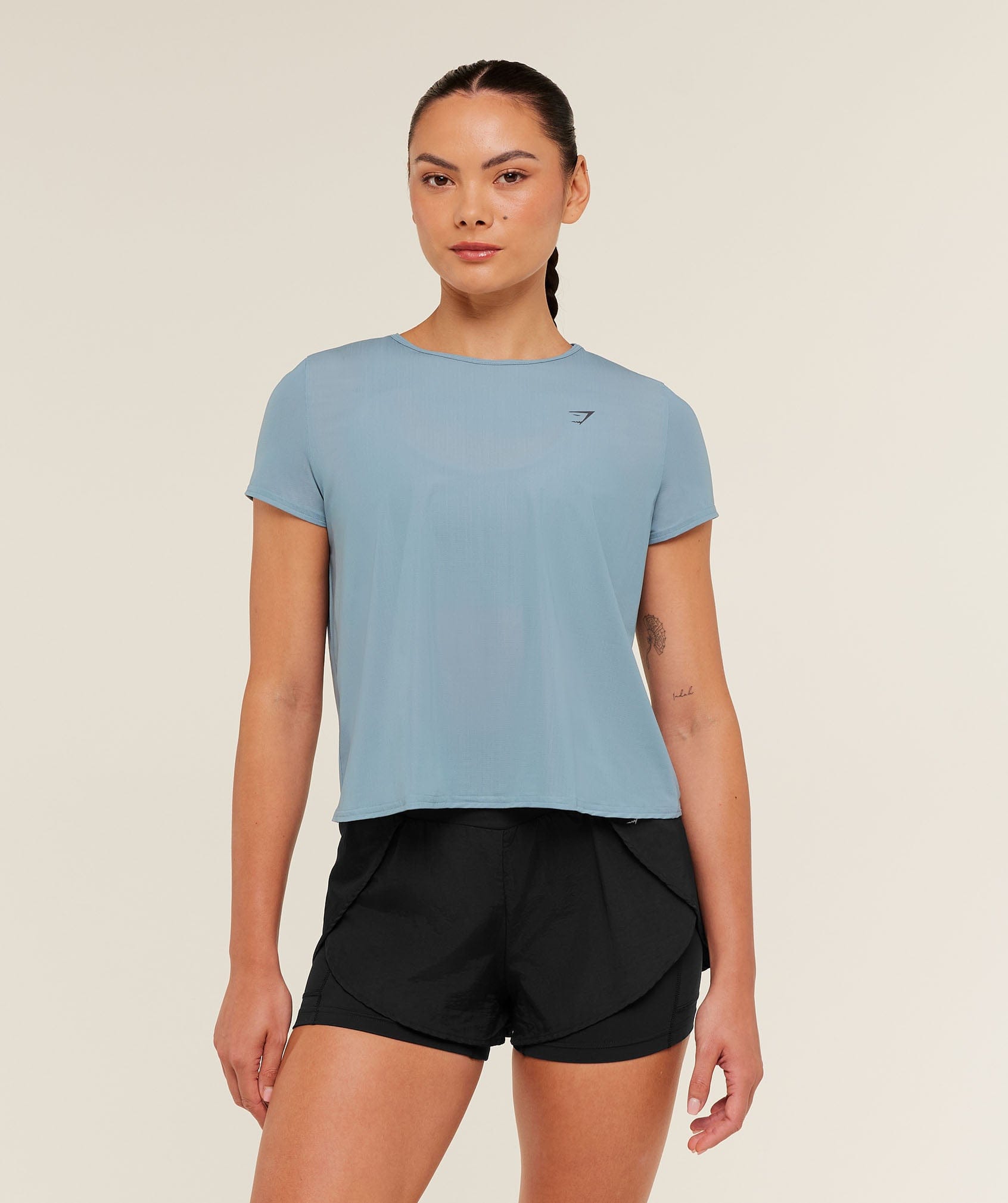 Gymshark Women's Gymshark Running Short Sleeve T - Shirt GS Storm Blue