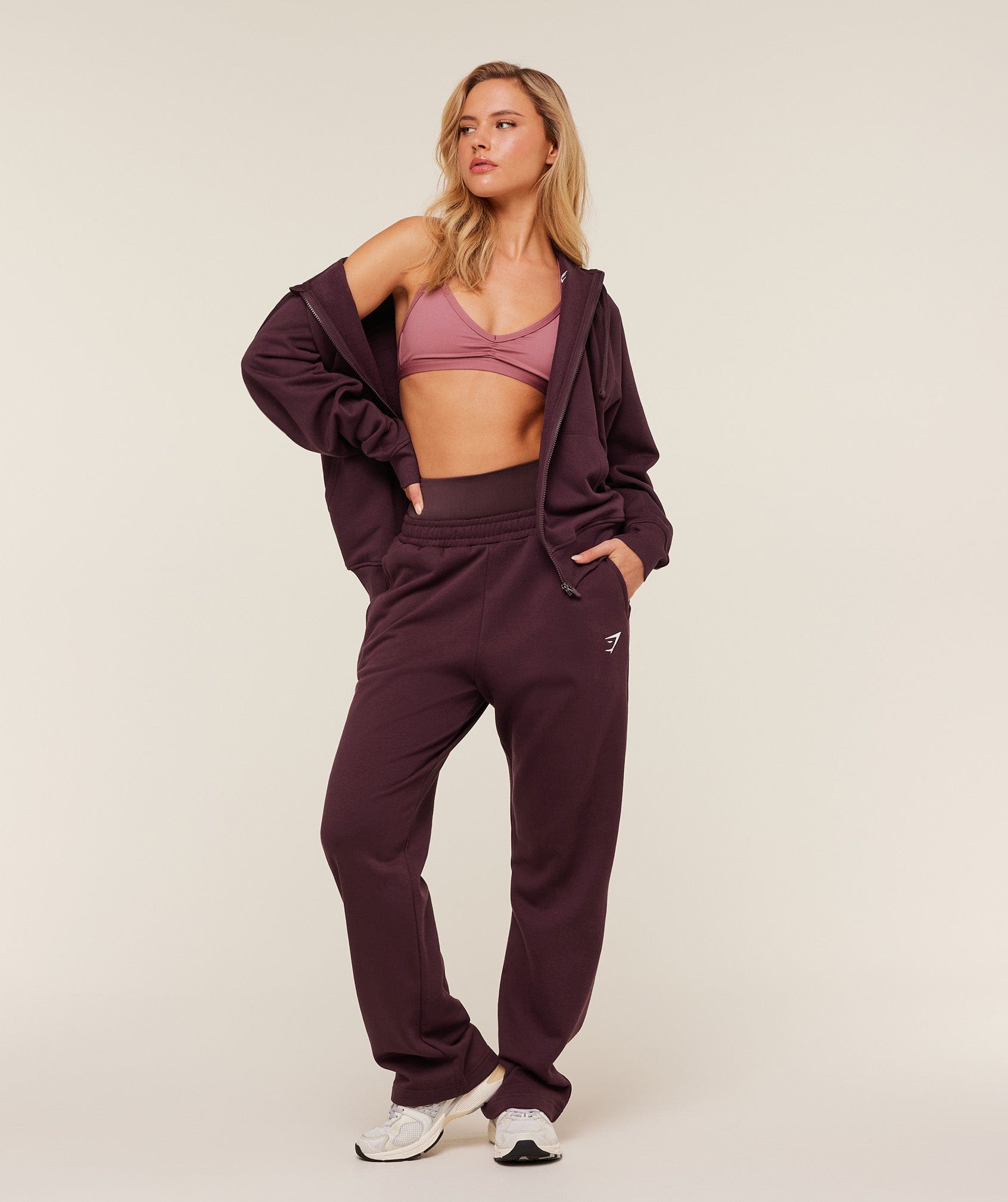 Gymshark Women's Gymshark Training Fleece Straight Leg Jogger GS Cherry Purple