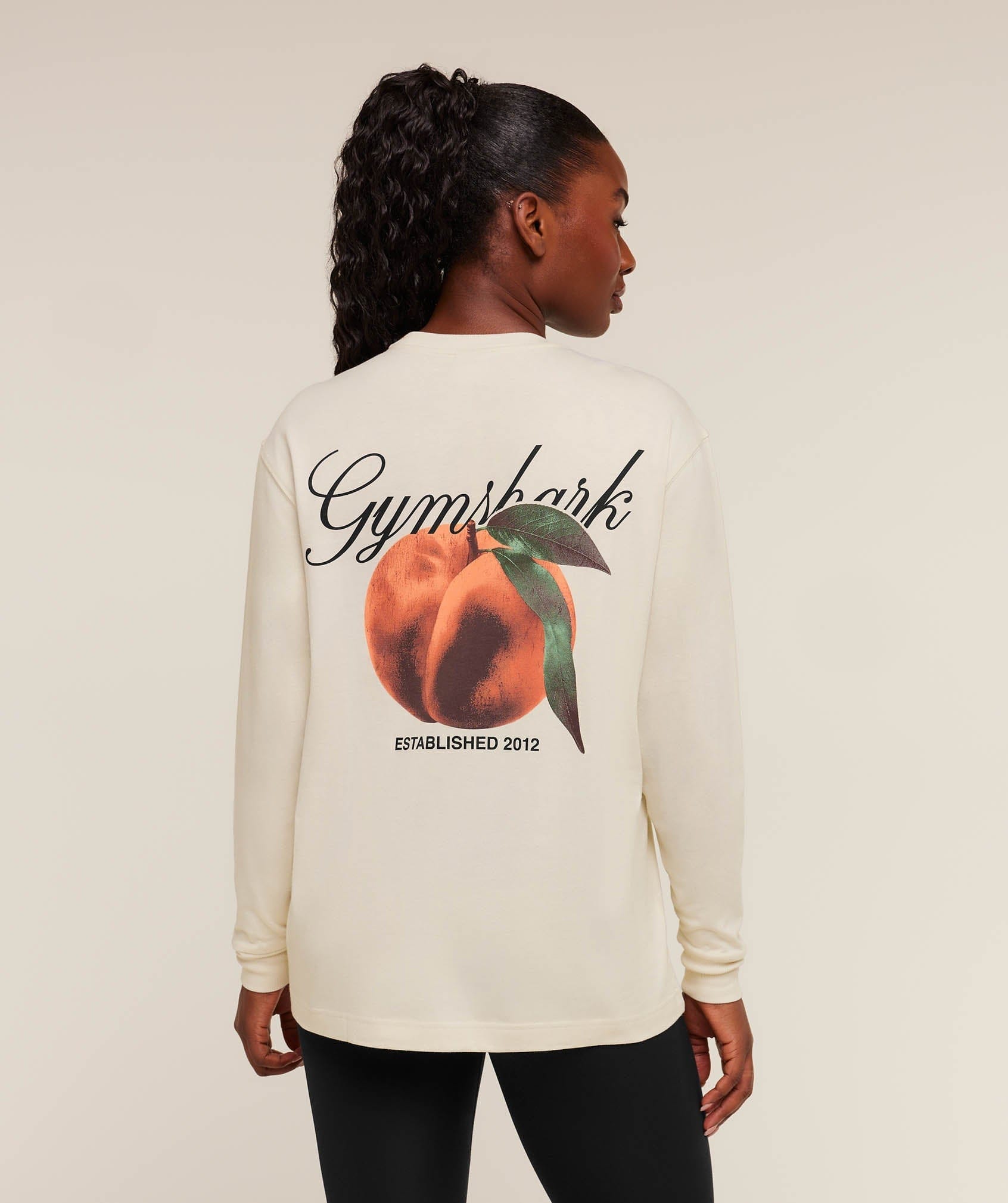Gymshark Women's Gymshark Juicy Peach Long Sleeve T - Shirt Oat White