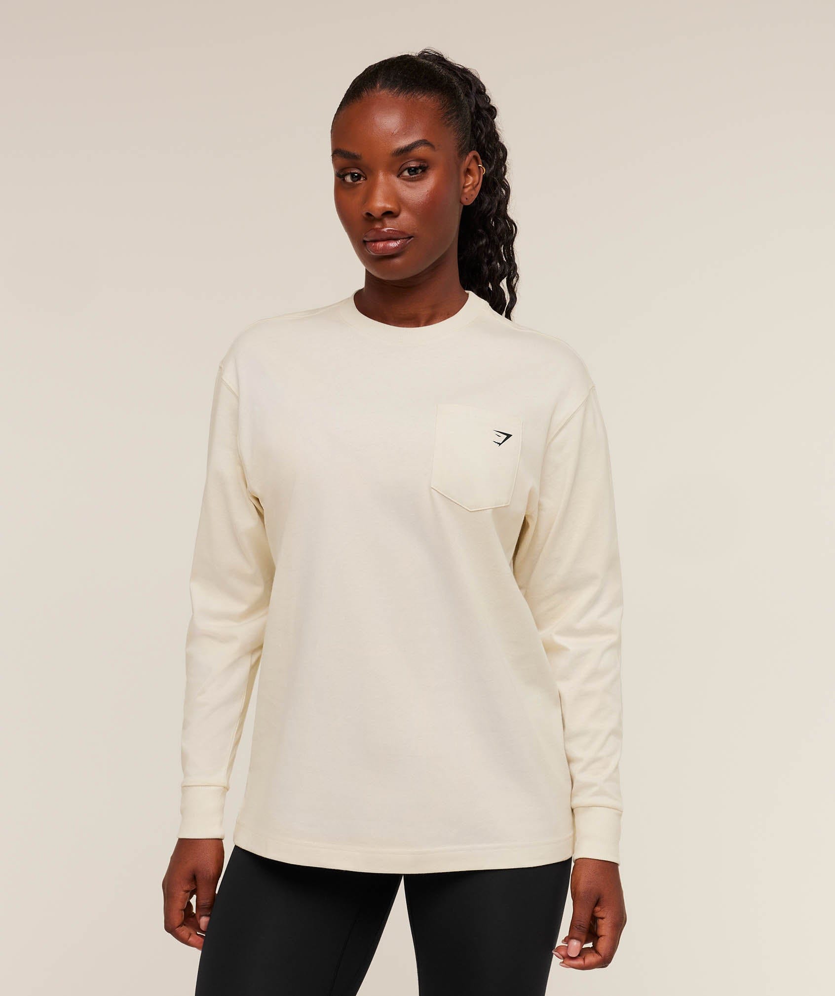 Gymshark Women's Gymshark Juicy Peach Long Sleeve T - Shirt Oat White