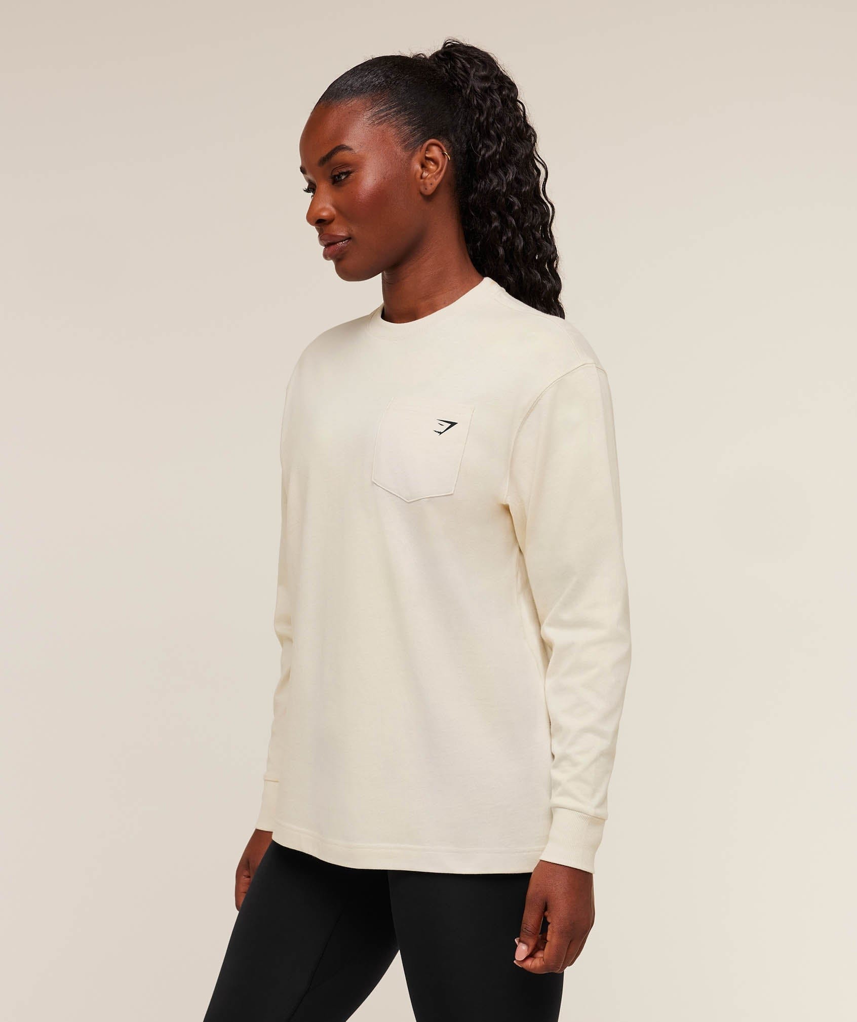 Gymshark Women's Gymshark Juicy Peach Long Sleeve T - Shirt Oat White