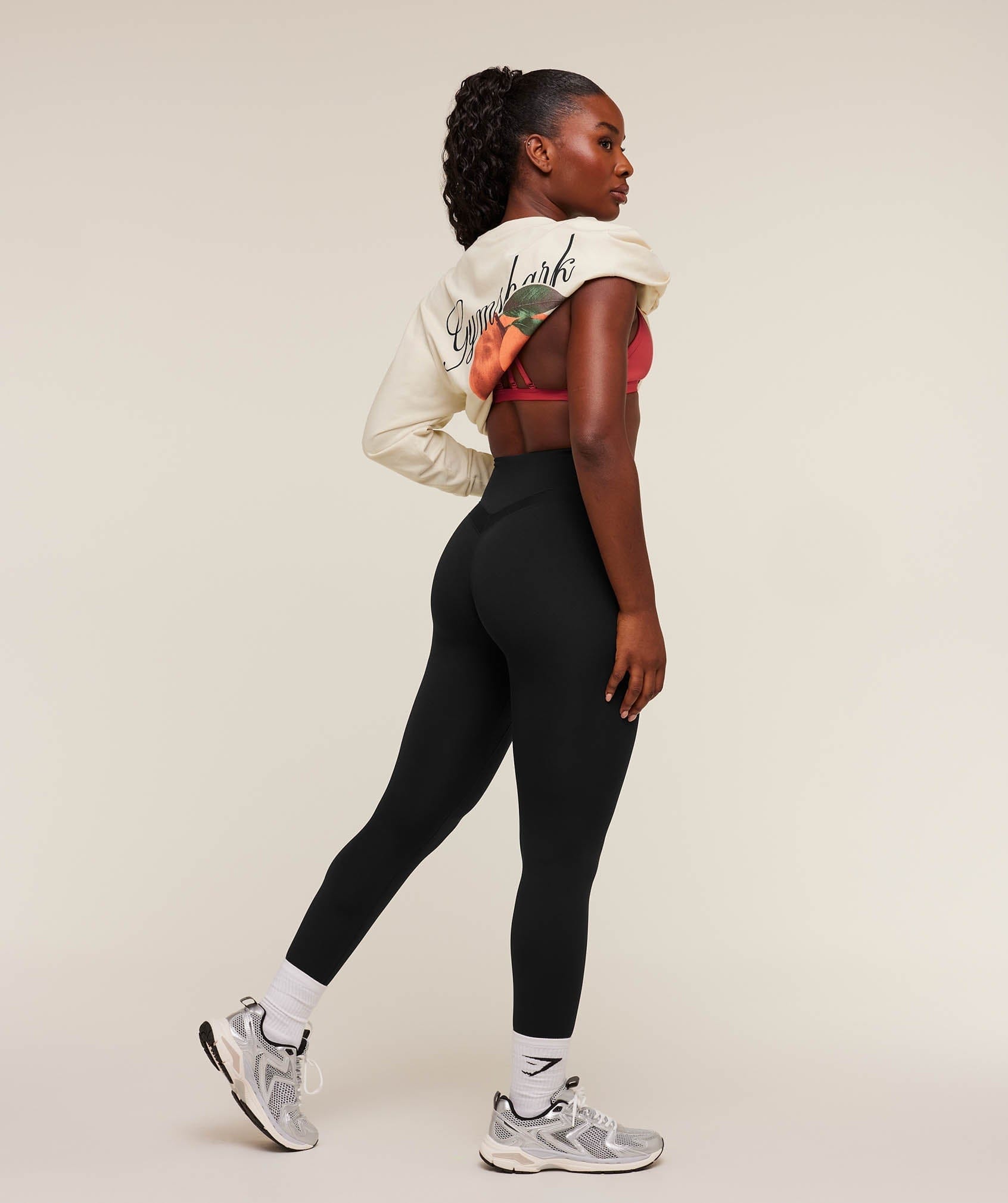 Gymshark Women's Gymshark Juicy Peach Long Sleeve T - Shirt Oat White