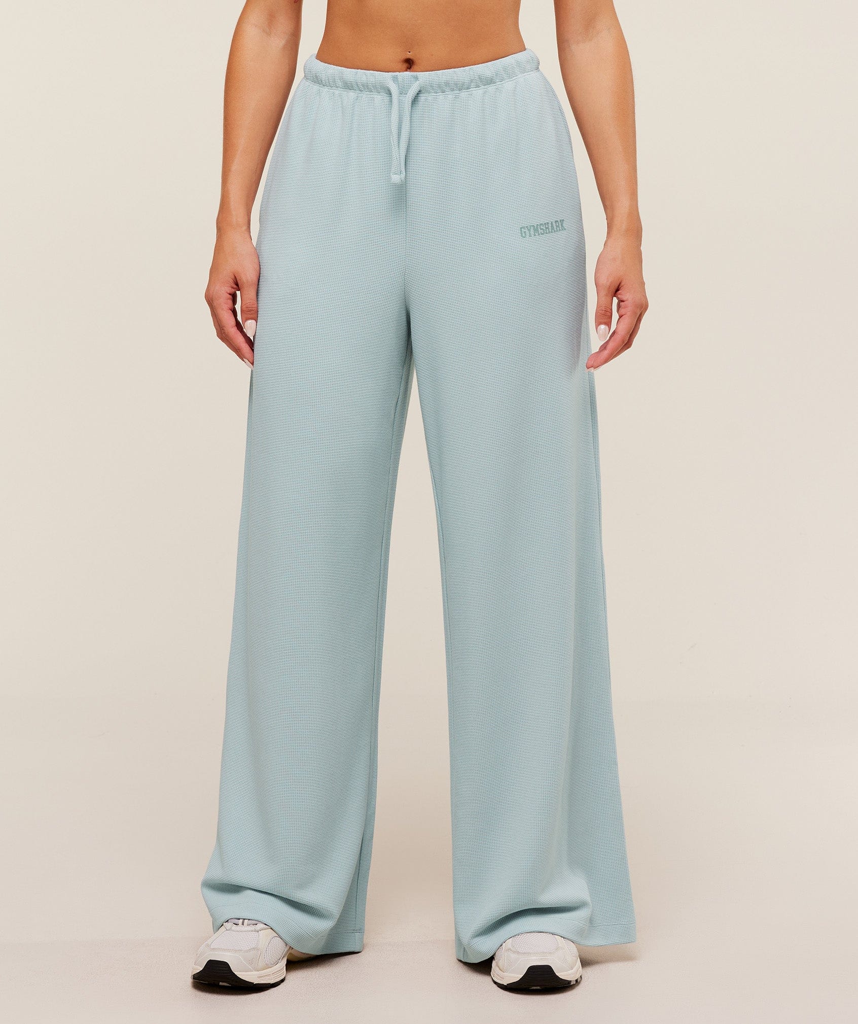 Gymshark Women's Gymshark Waffle Wide Leg Pants Smoke Blue