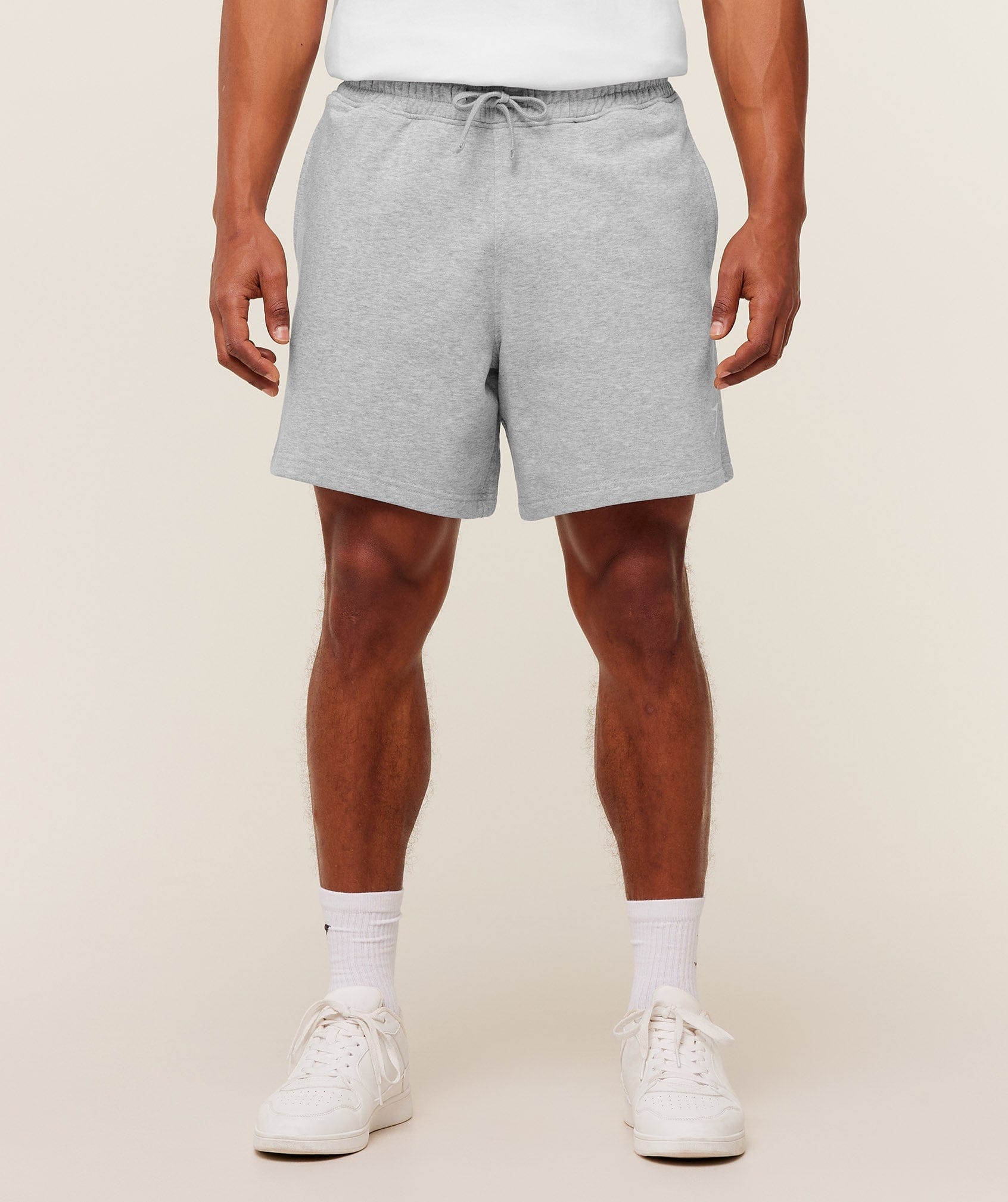 Gymshark Crest Shorts Light Grey Core Marl
