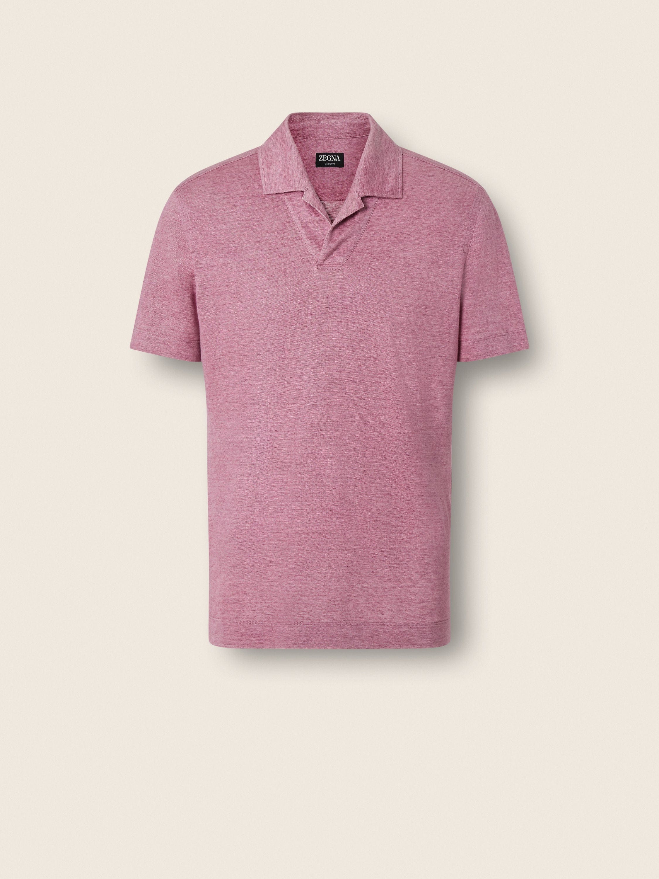 Zegna Pink Oasi Lino Polo Shirt