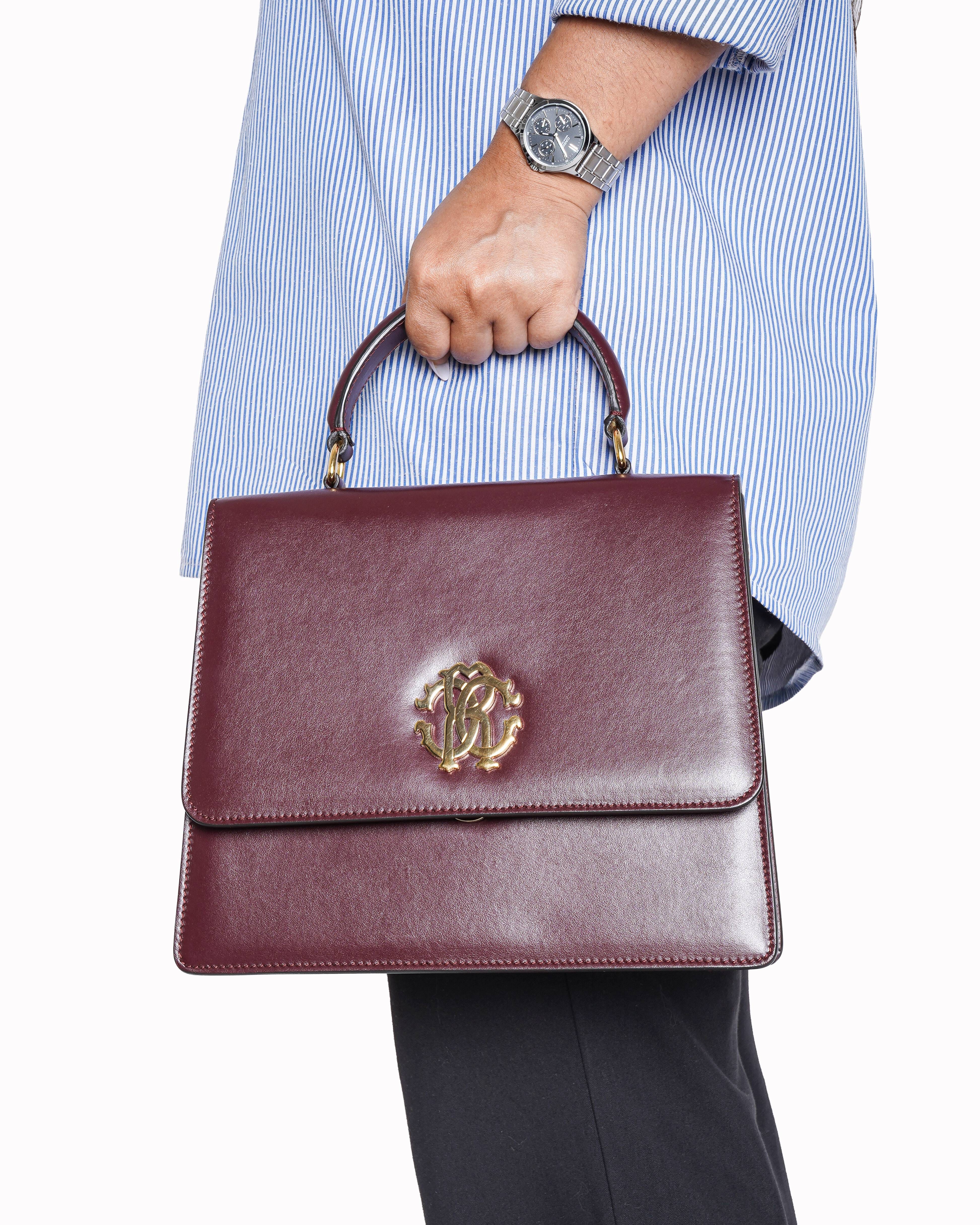 Roberto Cavalli Burgundy Crossbody Handbag