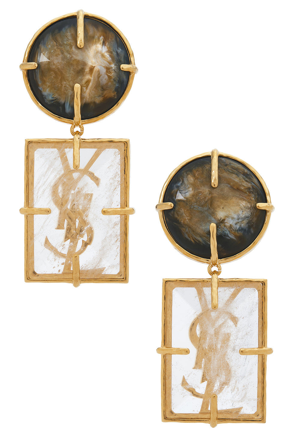 Saint Laurent YSL Oversized Geometric Earrings