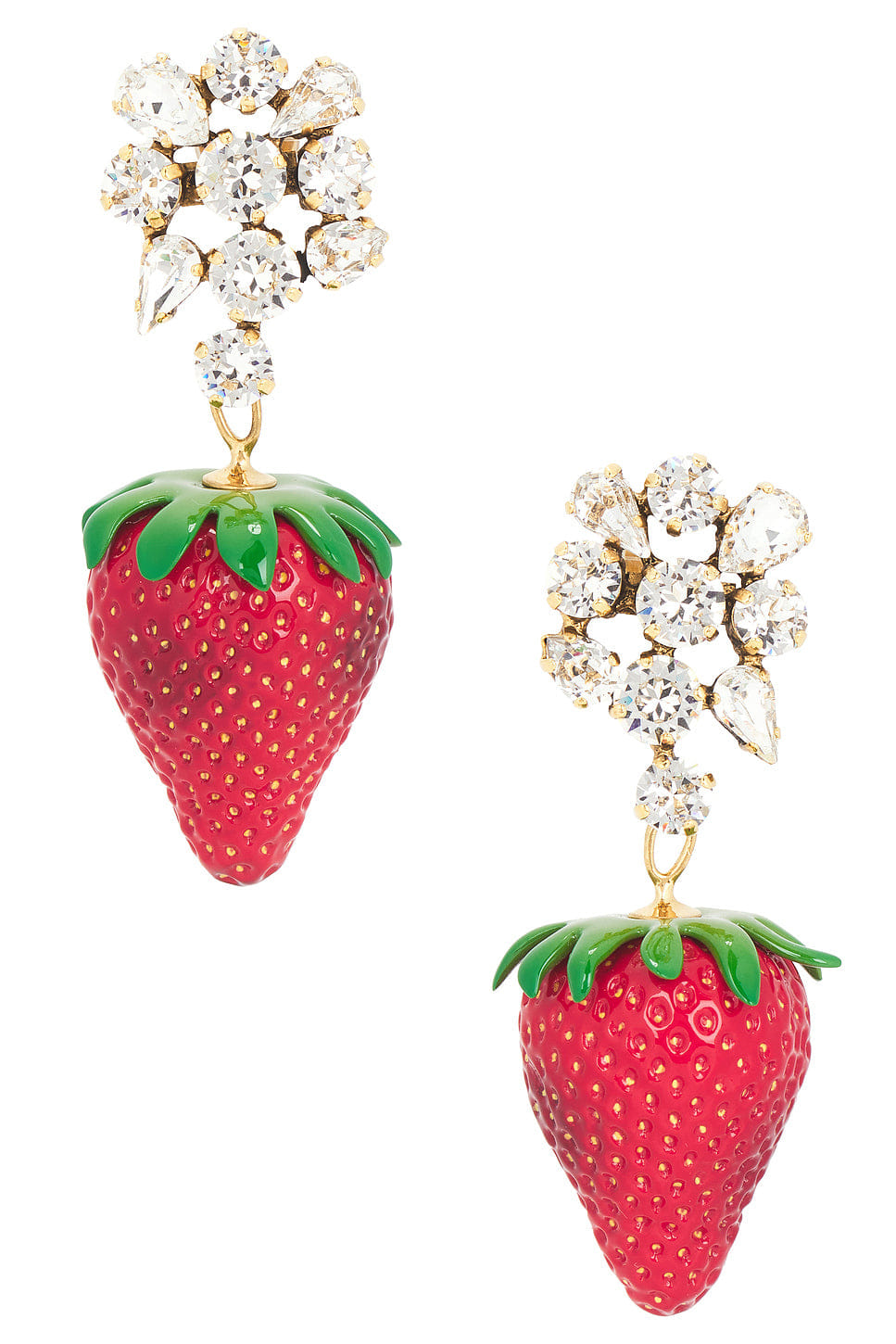 Saint Laurent Bo Fraise Avec Stras Earrings