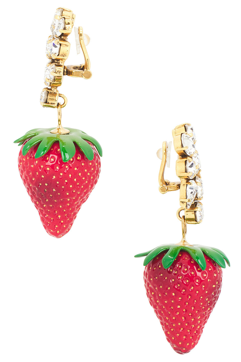 Saint Laurent Bo Fraise Avec Stras Earrings