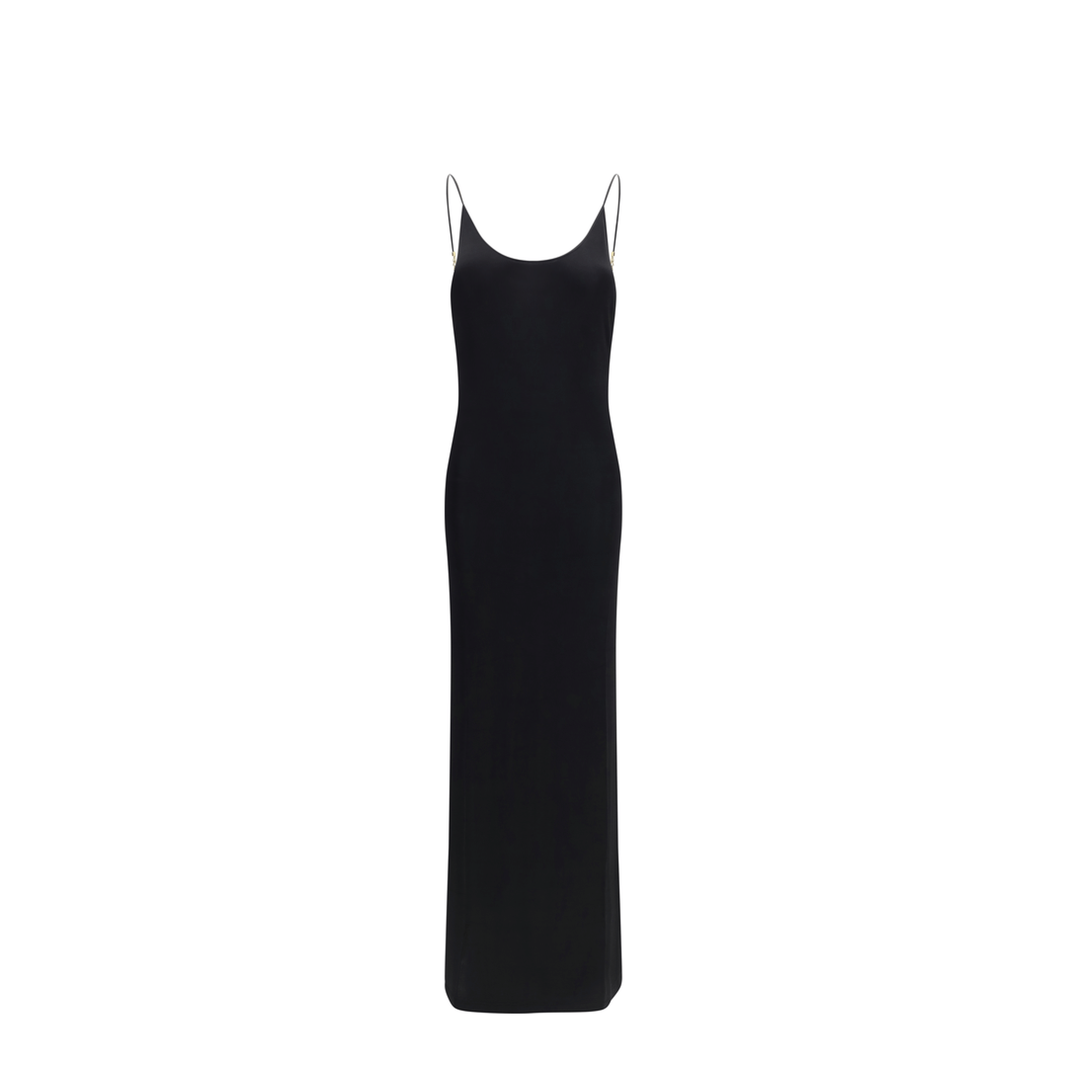 Saint Laurent Backless Knit Dress With Cassandre Chain