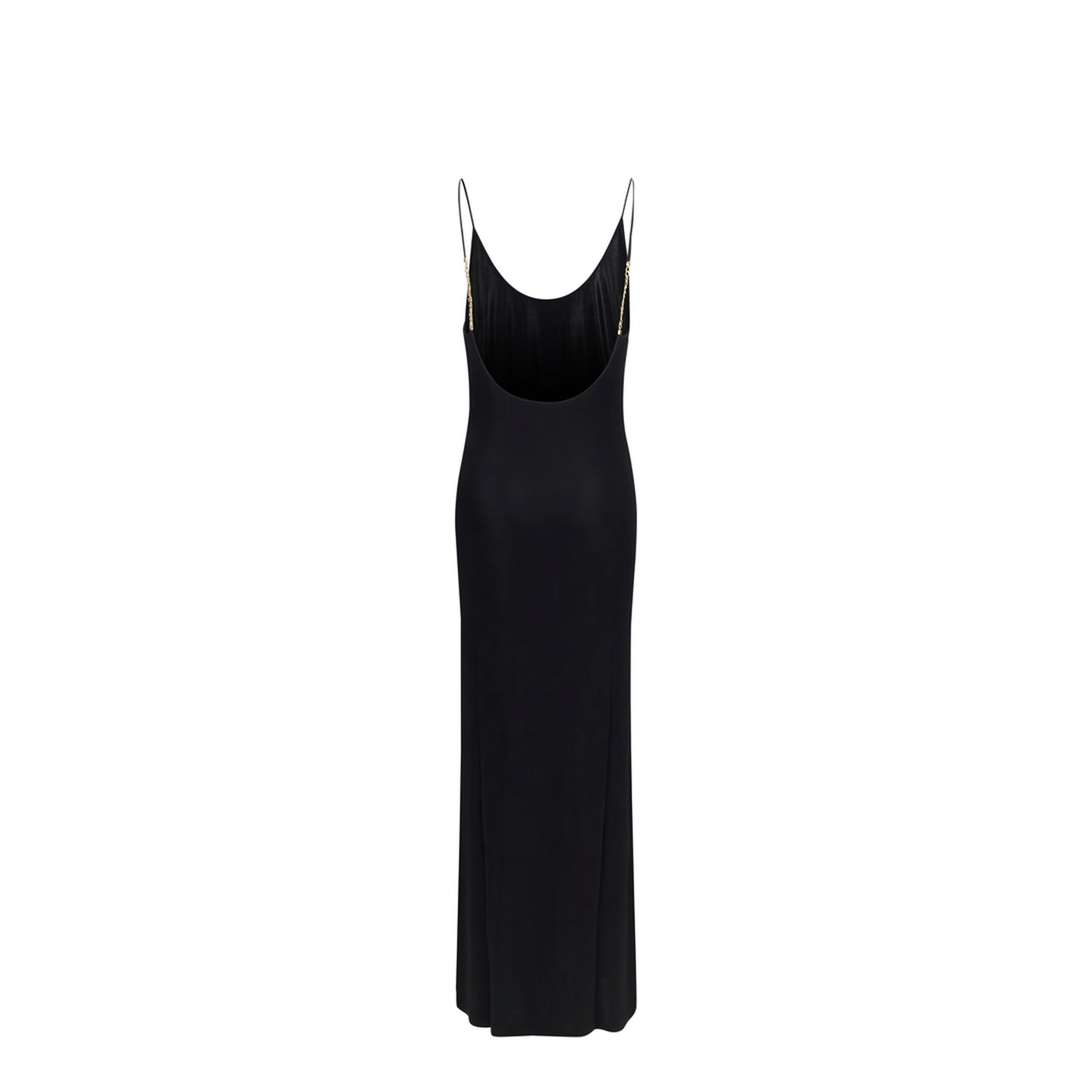 Saint Laurent Backless Knit Dress With Cassandre Chain