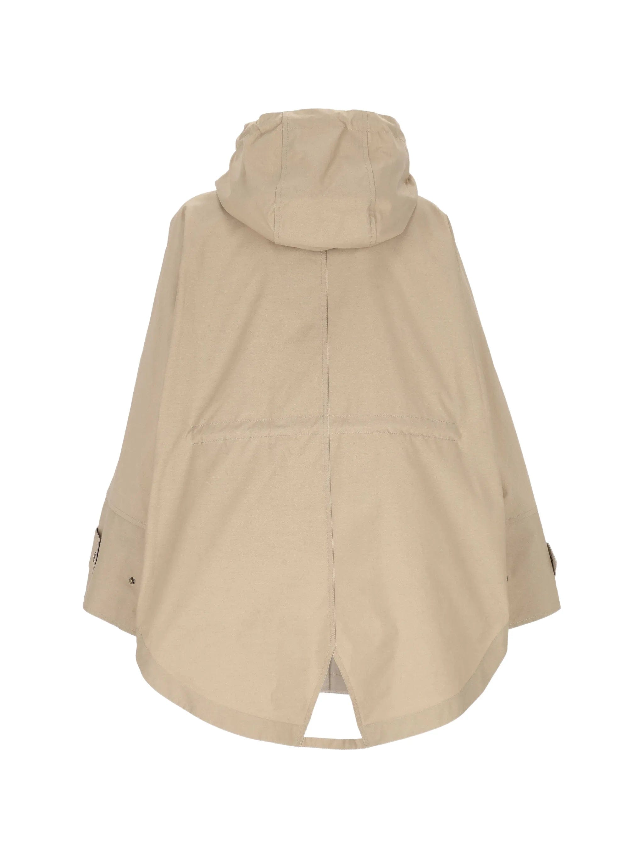 Moncler buttoned hooded drawstring coat
