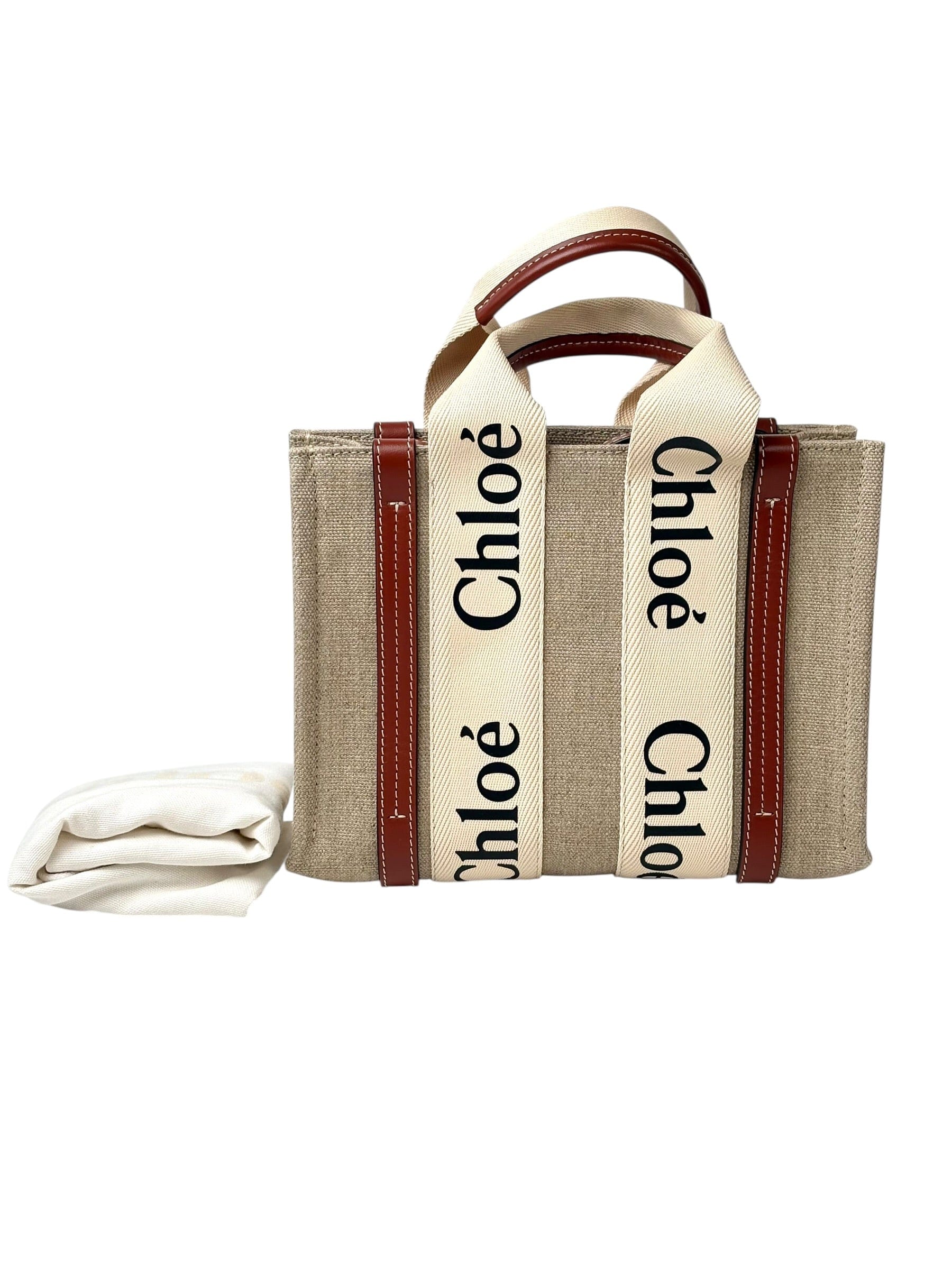 Chloe Woody Small Tote Bag Canvas