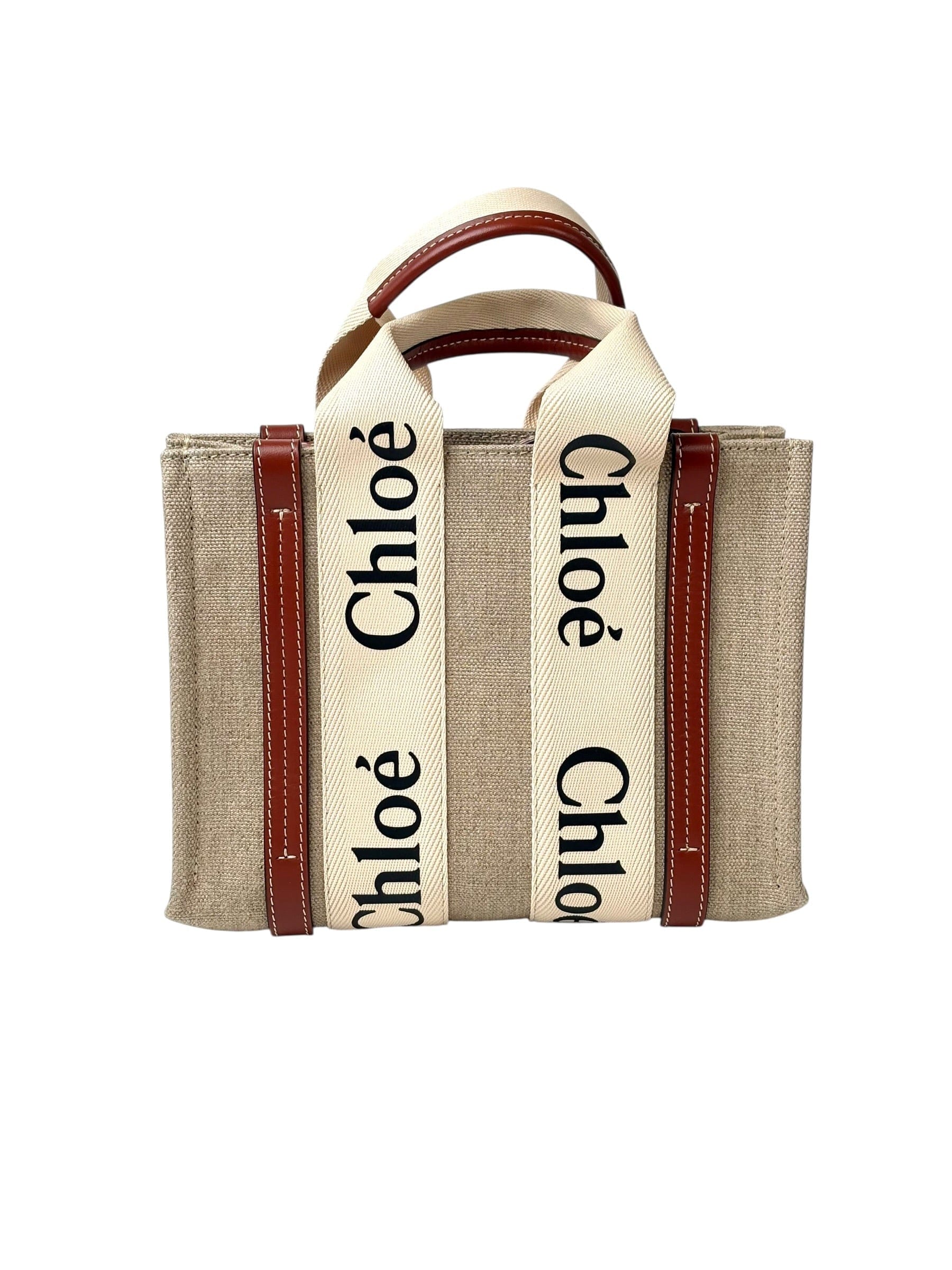 Chloe Woody Small Tote Bag Canvas