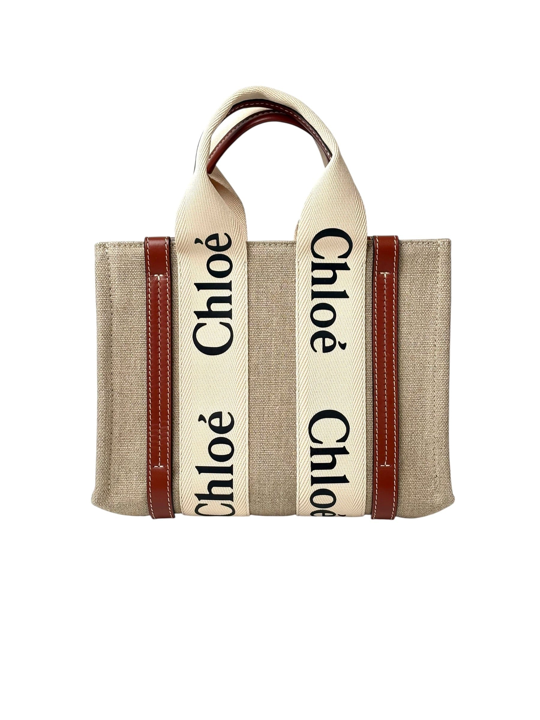 Chloe Woody Small Tote Bag Canvas