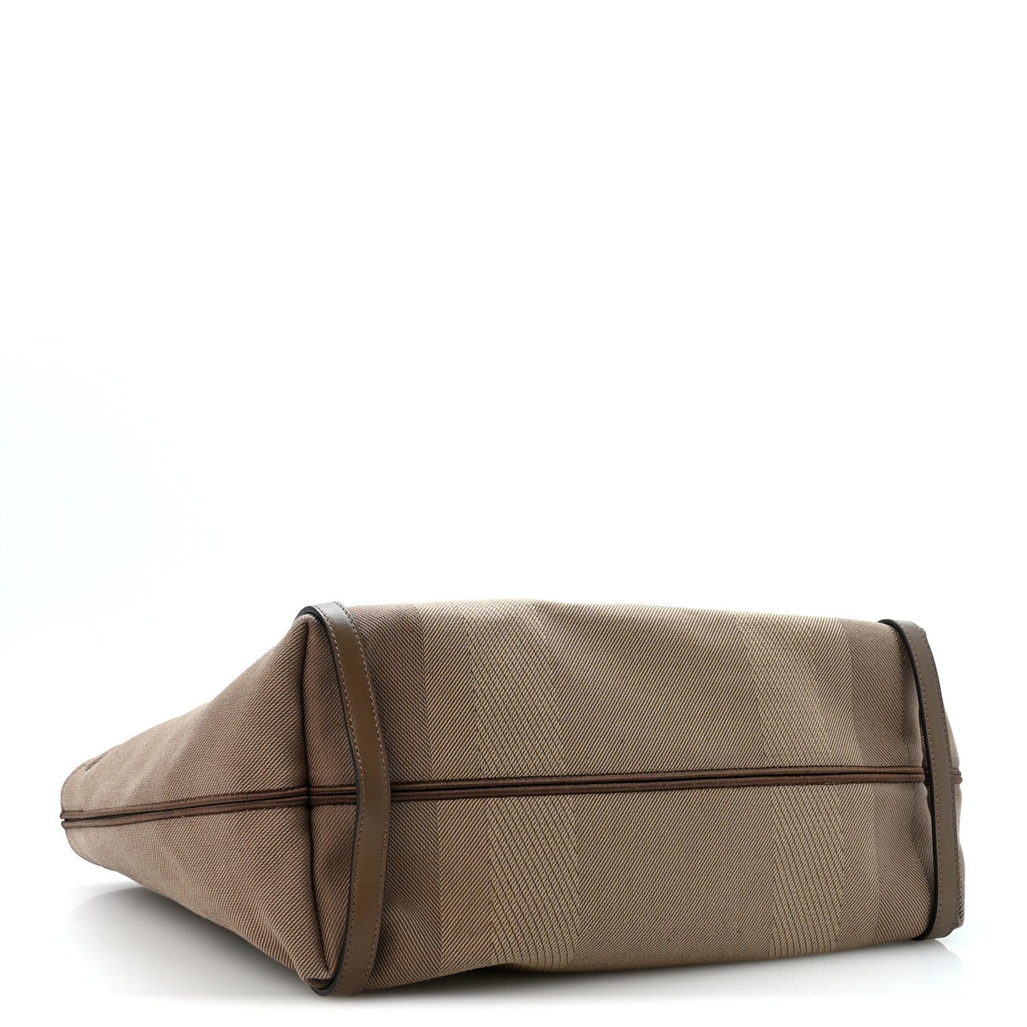 Chloe Canvas Calfskin Medium Logo Carry Tote Deep Taupe