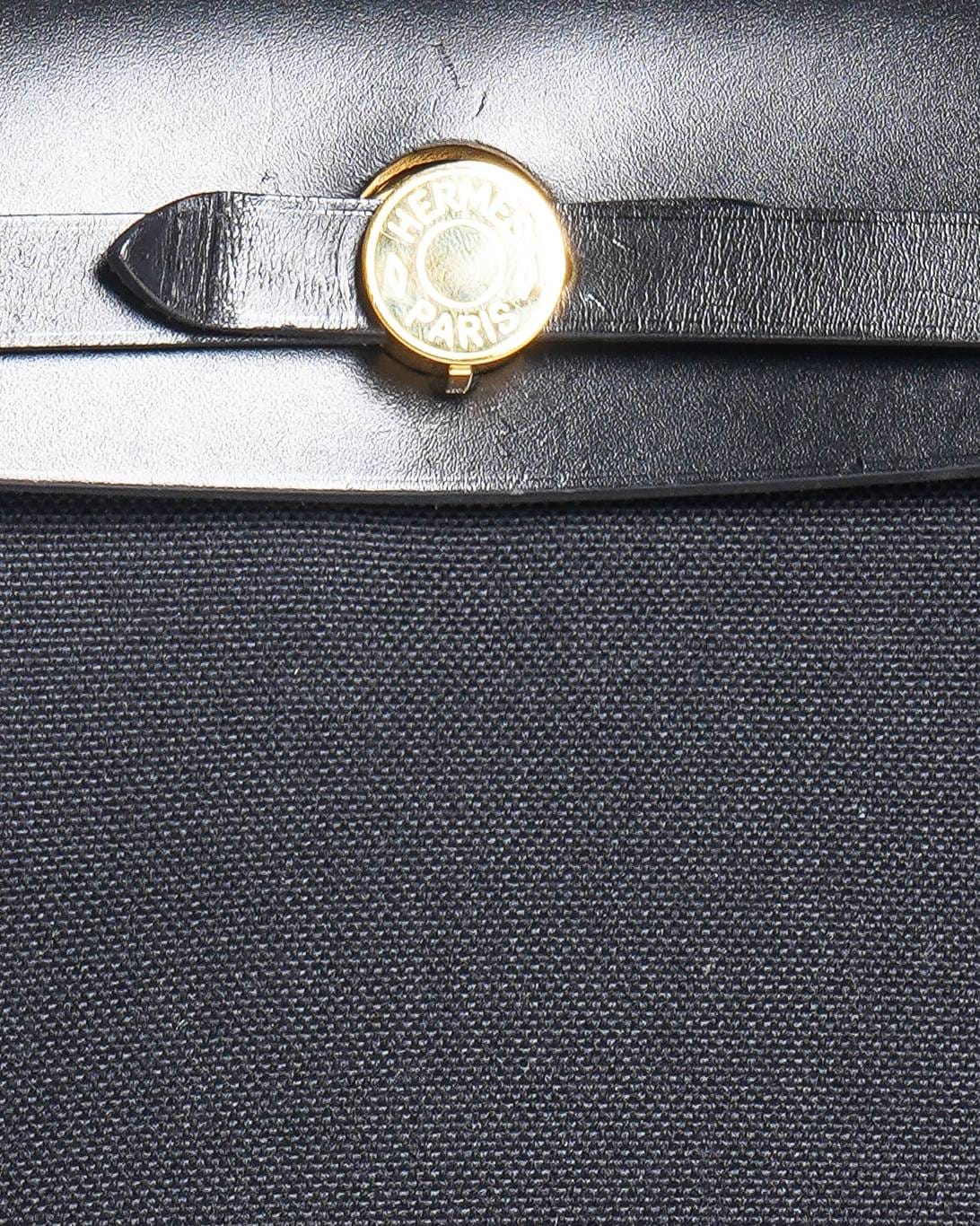 Hermès Herbag Zip in Military Canvas and Vache Hunter Cowhide