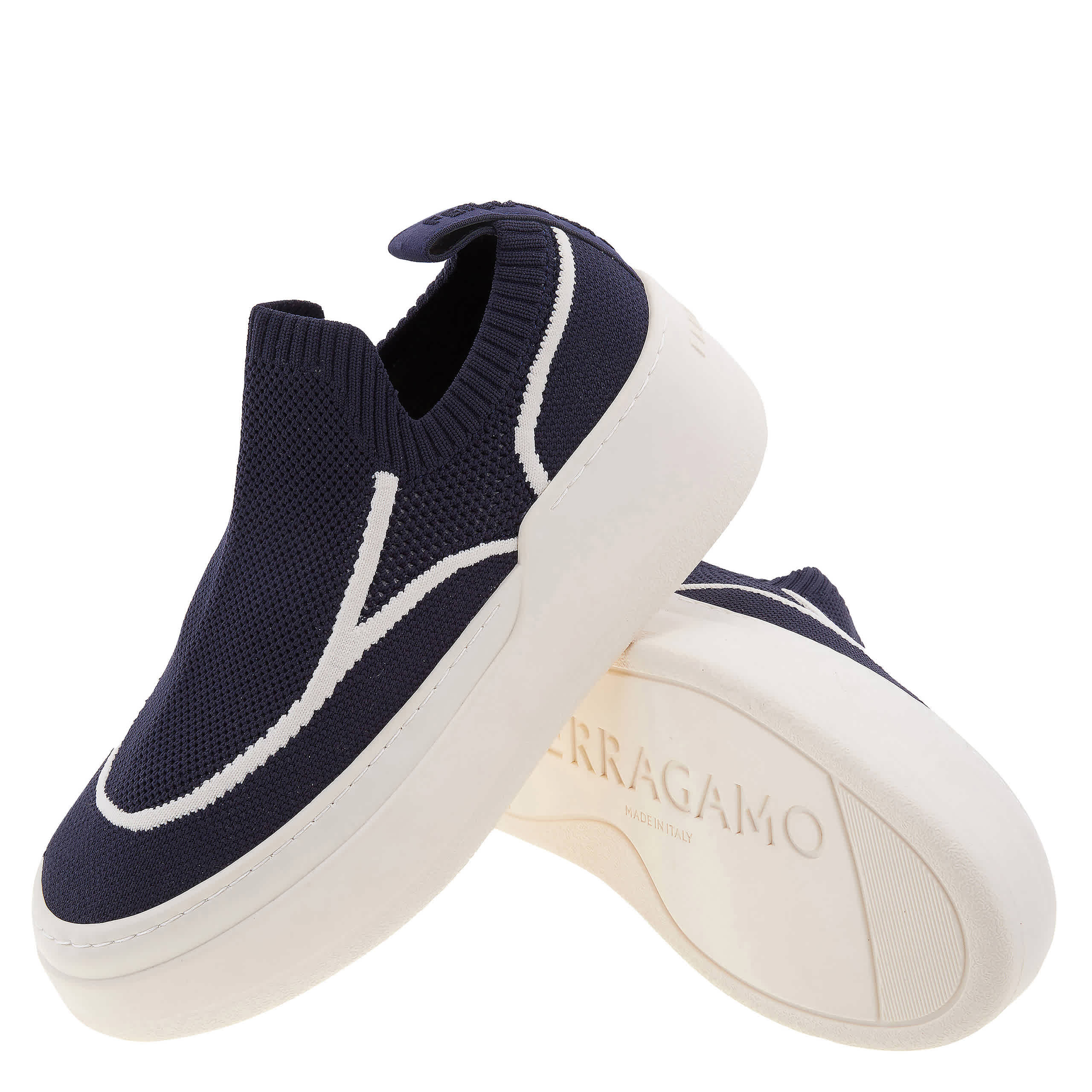 Ferragamo Diana Technical Knit Slip - On Platform Sneakers, Size 7