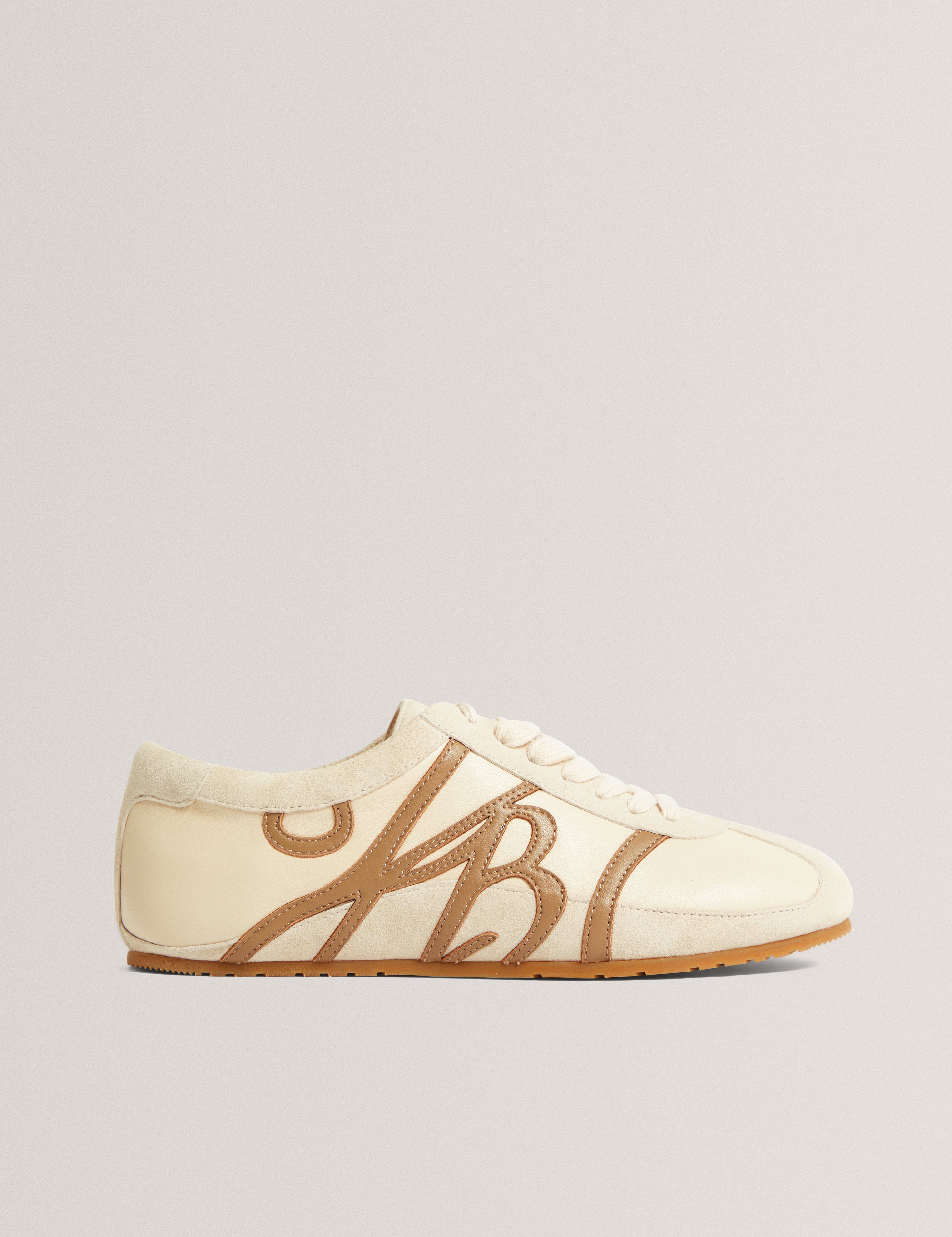 Ted Baker Tedison Tb Script Trainers Ivory