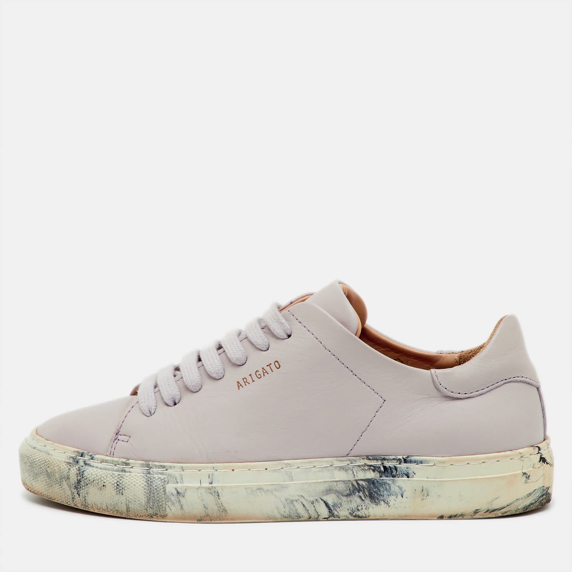 Axel Arigato Lilac Leather Clean 90 Low Top Sneakers