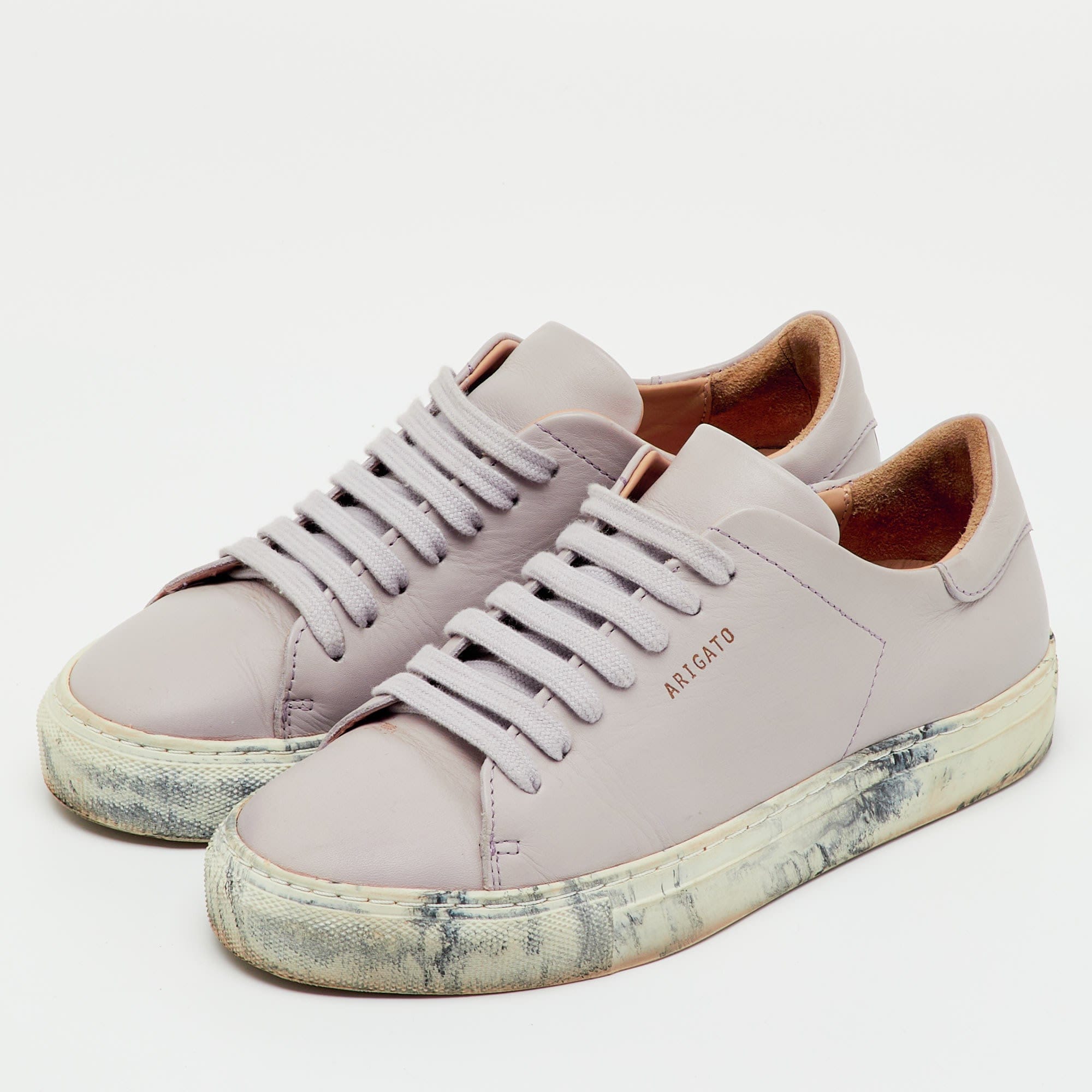 Axel Arigato Lilac Leather Clean 90 Low Top Sneakers