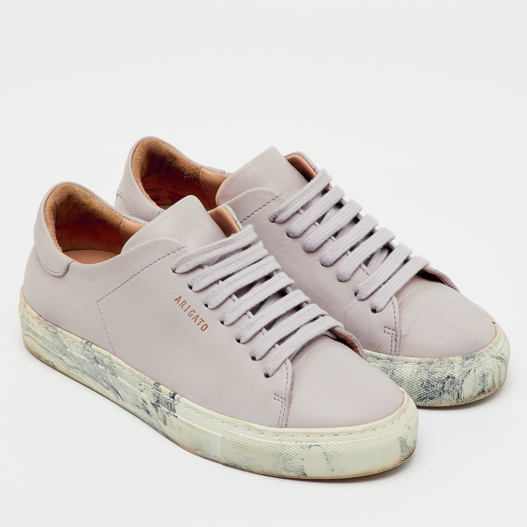 Axel Arigato Lilac Leather Clean 90 Low Top Sneakers