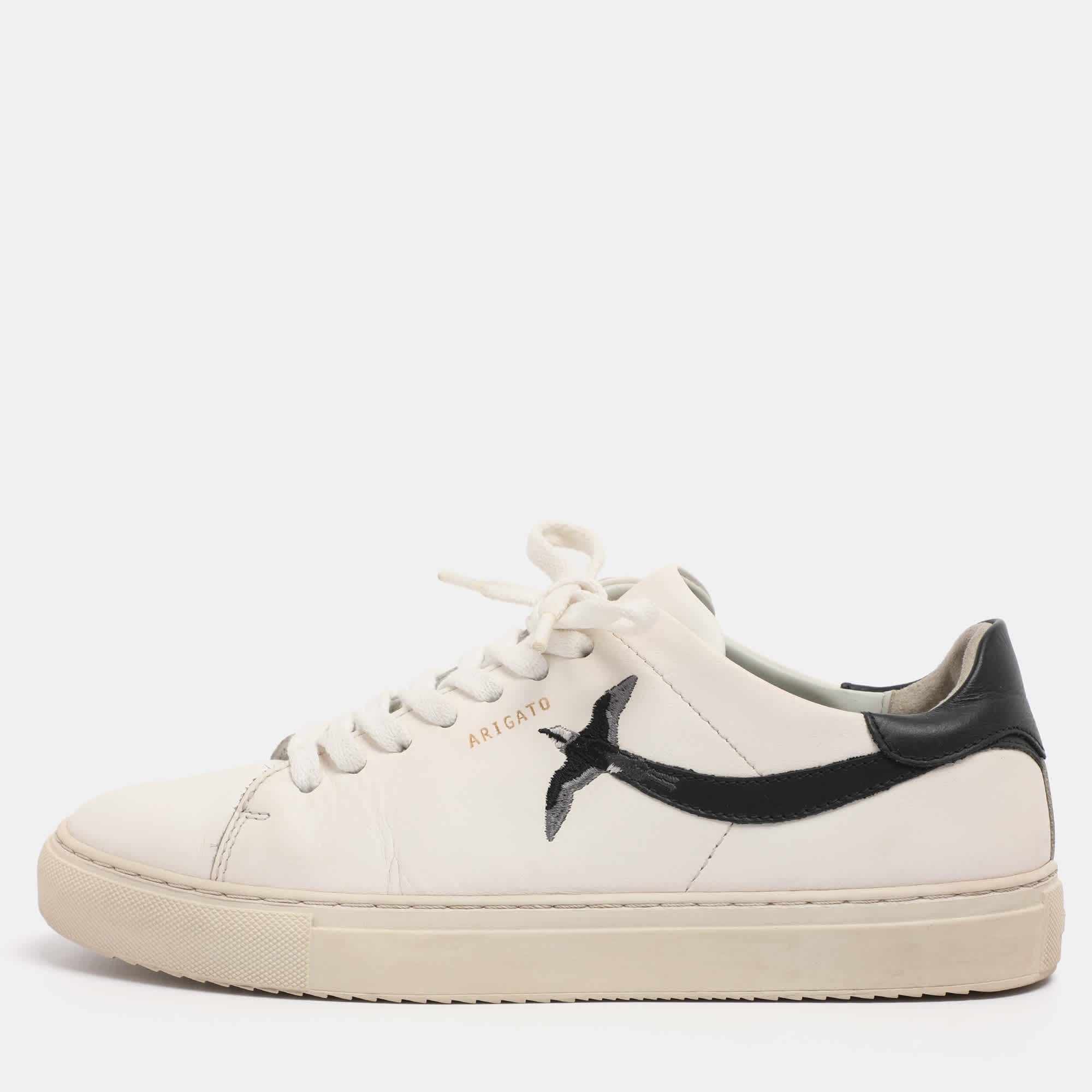 Axel Arigato White Leather Clean 90 Bee Bird Low Top Sneakers