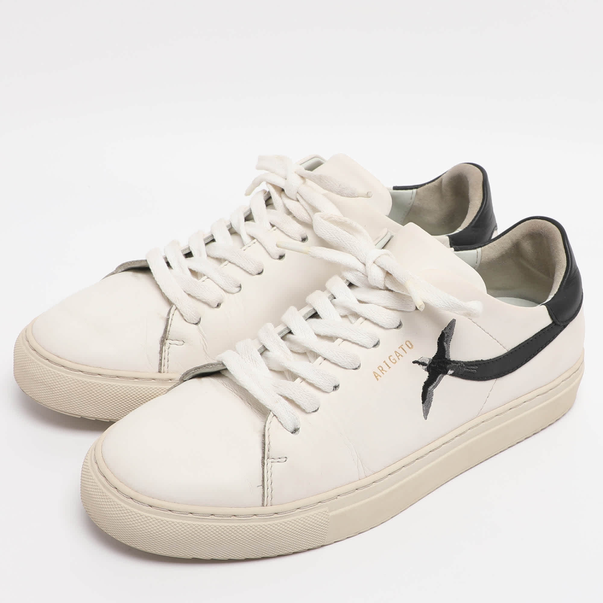 Axel Arigato White Leather Clean 90 Bee Bird Low Top Sneakers