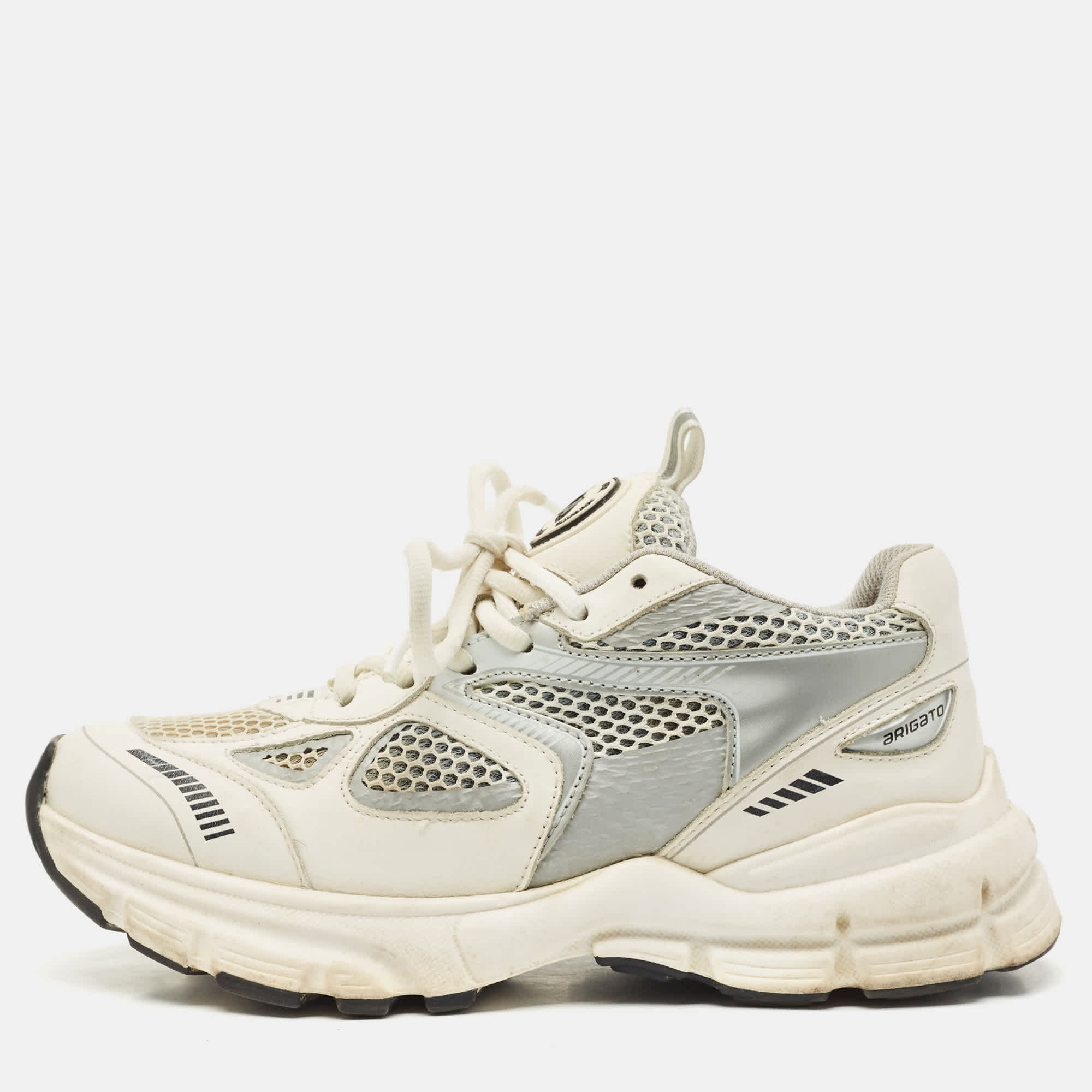 Axel Arigato White/black Leather And Mesh Marathon Runner Sneakers