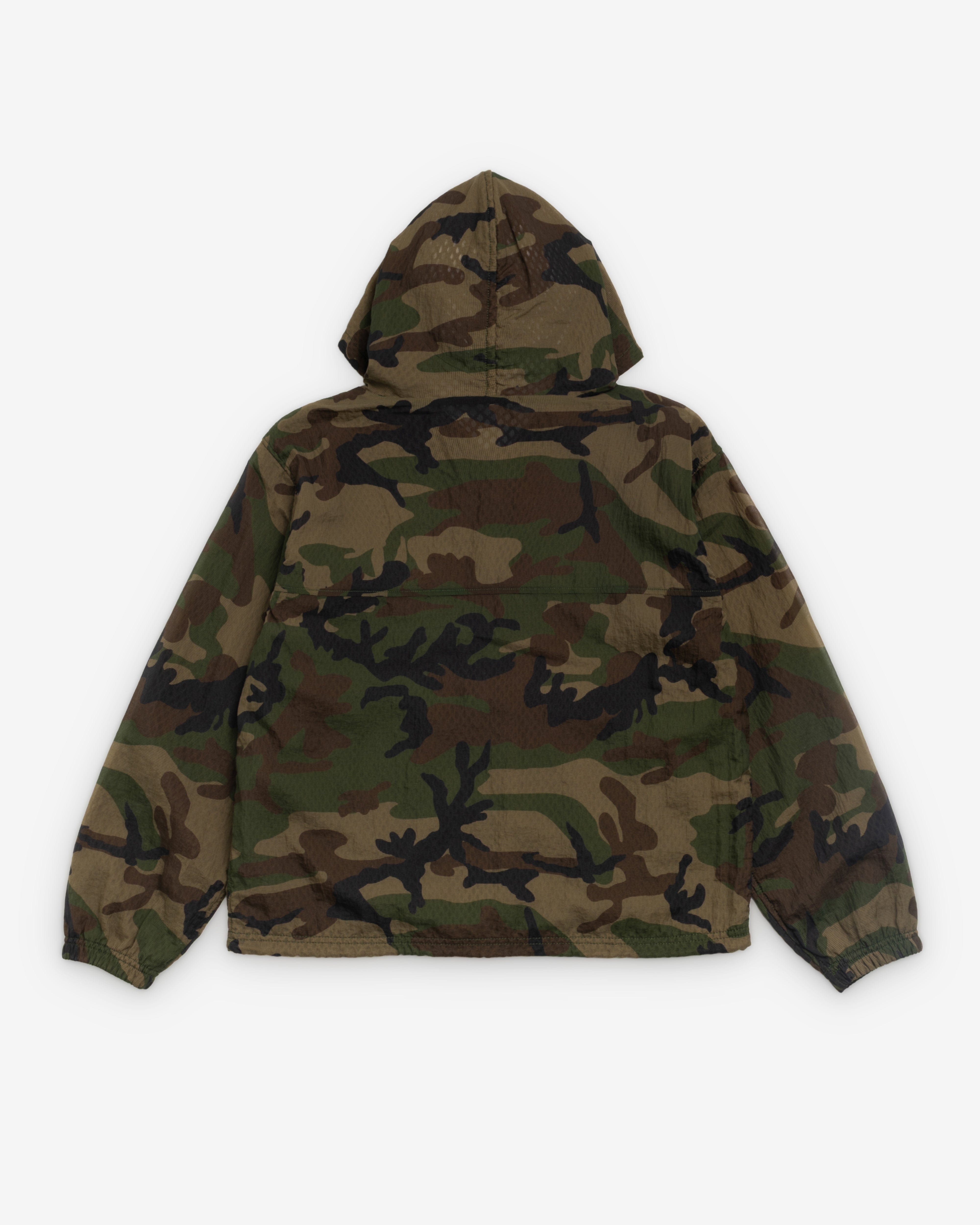 Stüssy - Men's Layered Mesh Hooded Jacket - (Woodland Camo)