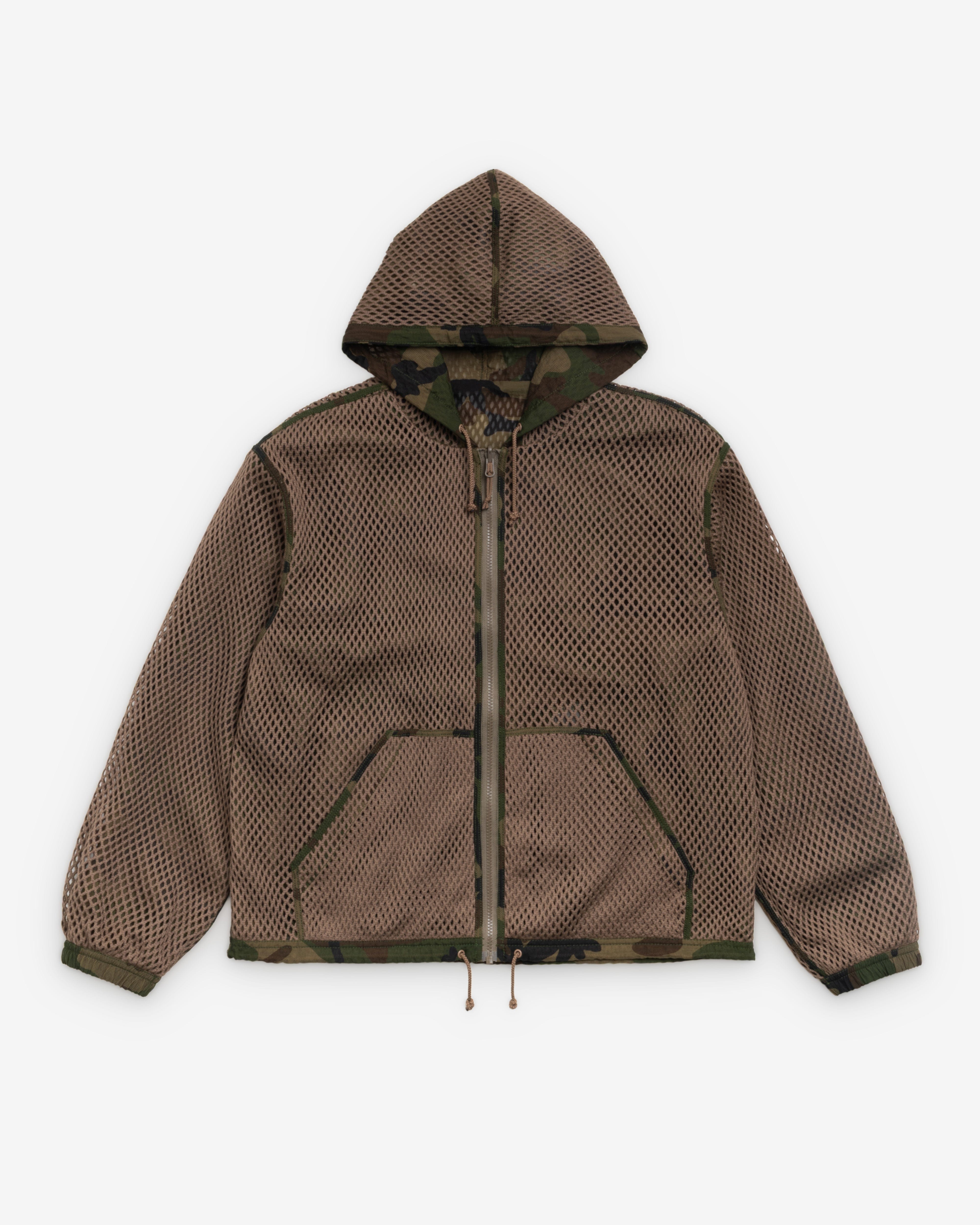 Stüssy - Men's Layered Mesh Hooded Jacket - (Woodland Camo)