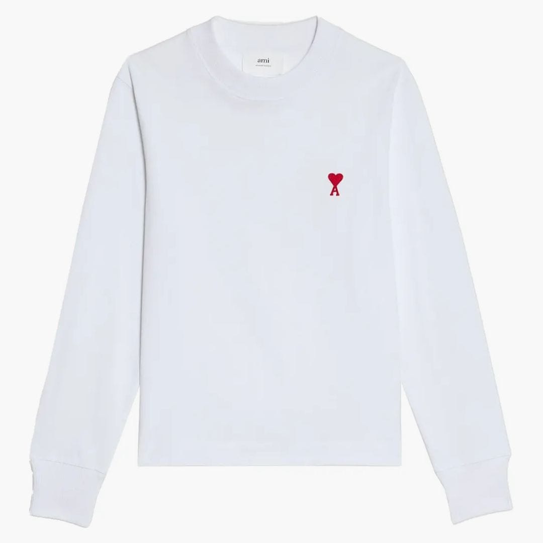 AMI Paris Ami De Coeur Long Sleeved T - shirt White
