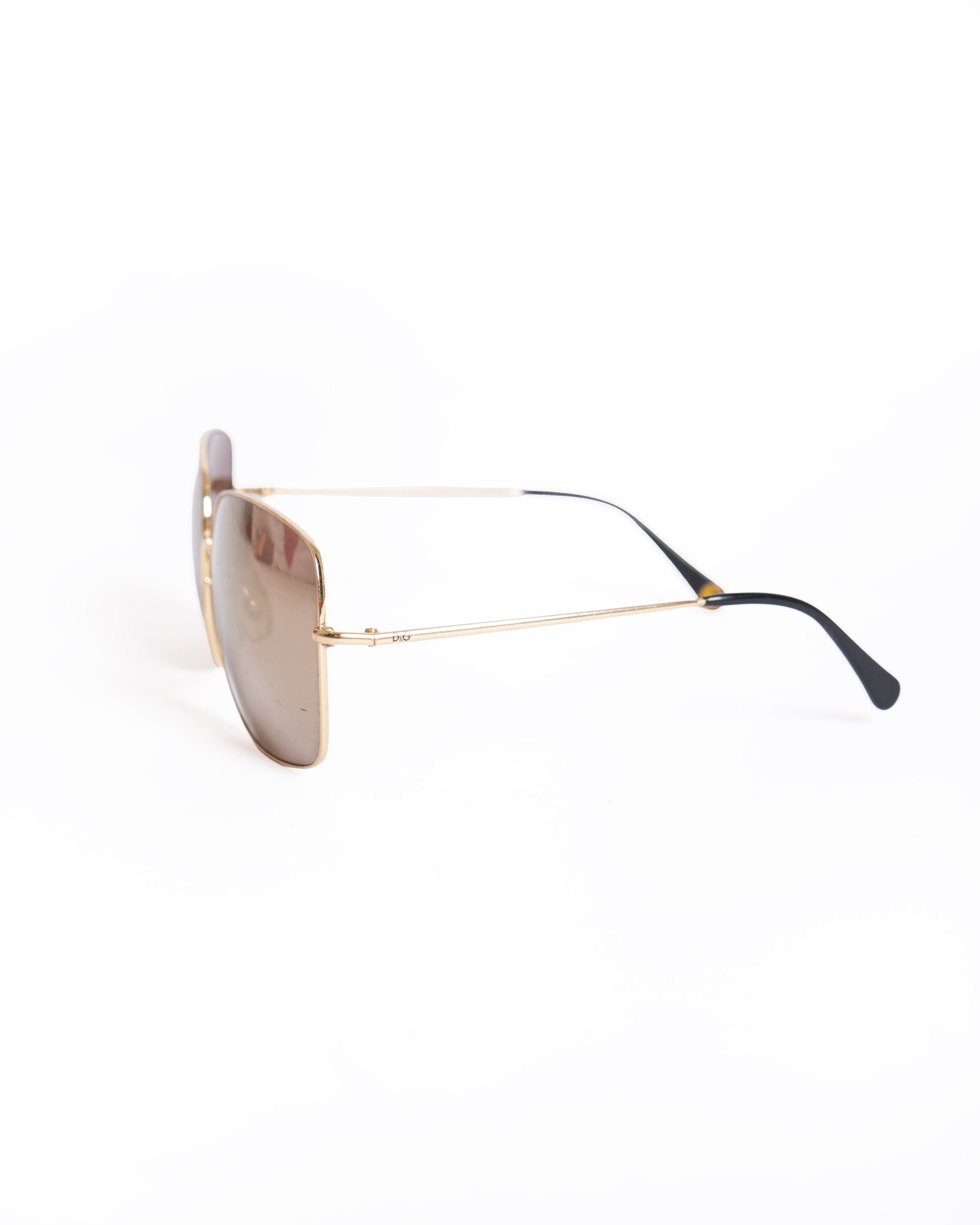 Dolce & Gabbana Gold Frame Oversized Sunglasses