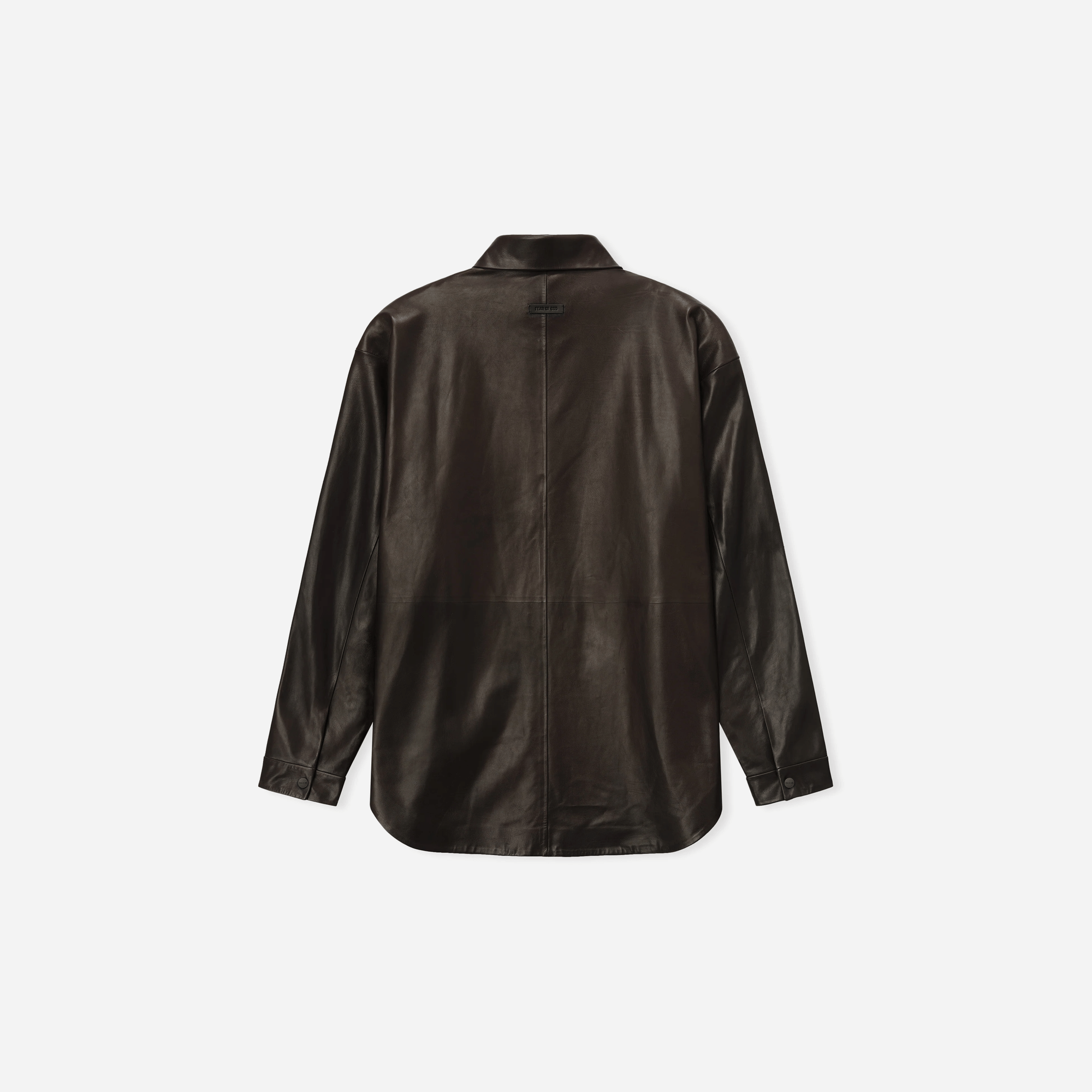 Fear of God Leather Relaxed Shirt Dark Brown