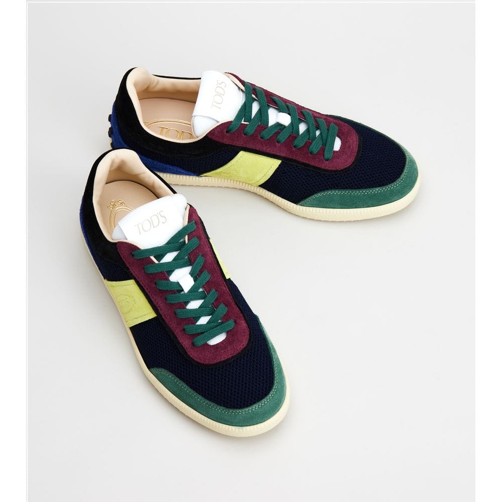 Tod's Tods Tabs Sneakers In Suede And Technical Fabric Multicolor Womens