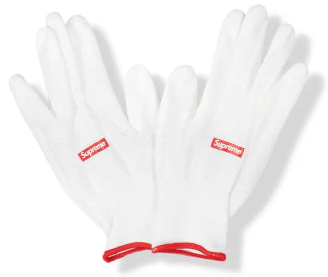 Supreme Rubberized Gloves FW20 Season Gift White/Red