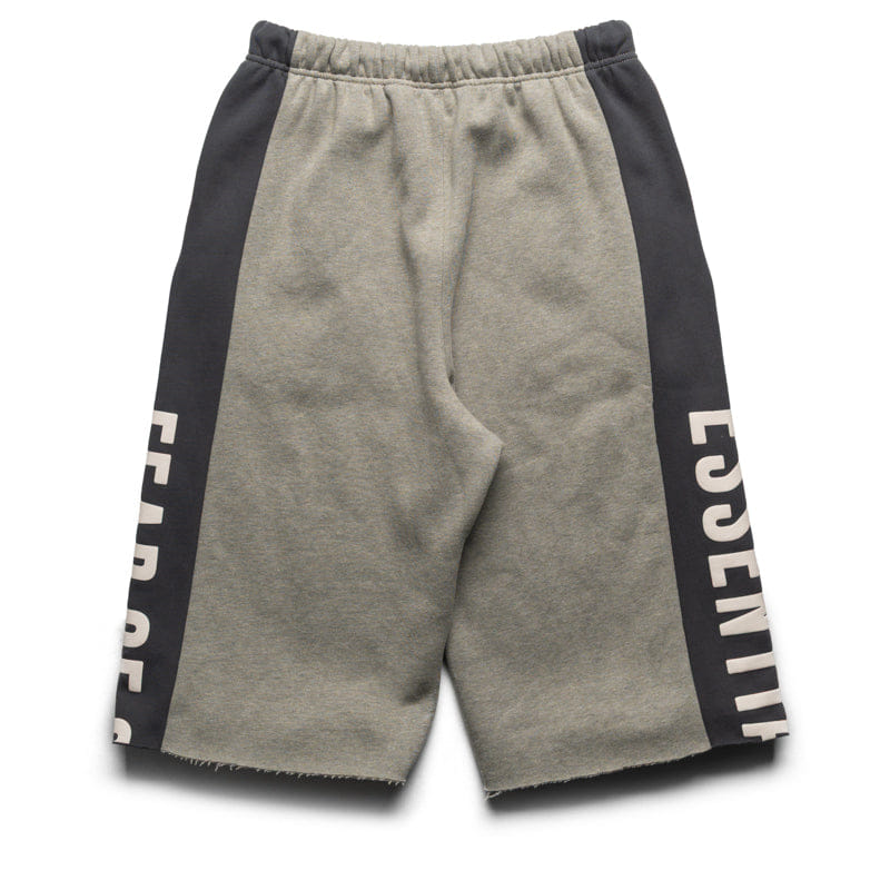 Fear Of God Essentials Paneled Raw Cut Off Sweatpants - Seal Heather/Iron Grey